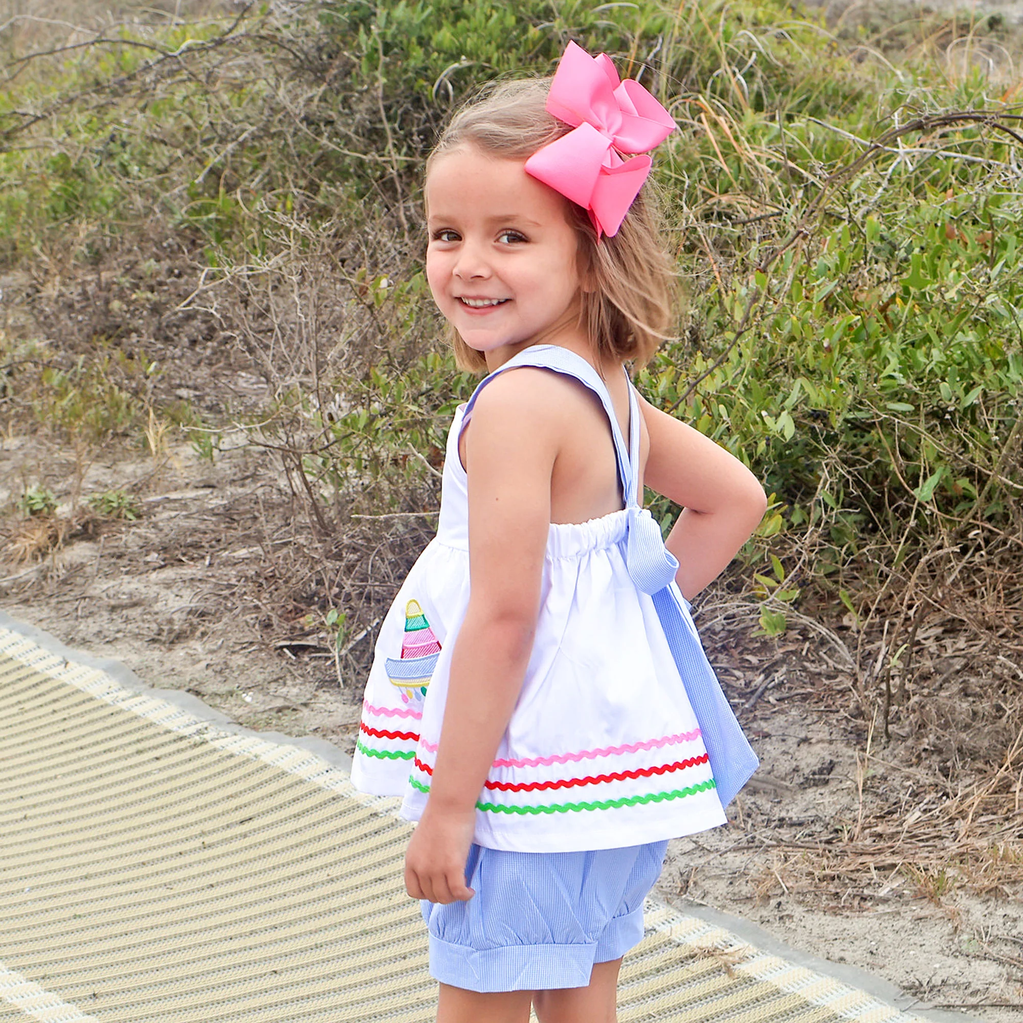 Fiesta Time Blue Gingham Stella Short Set - Image 2
