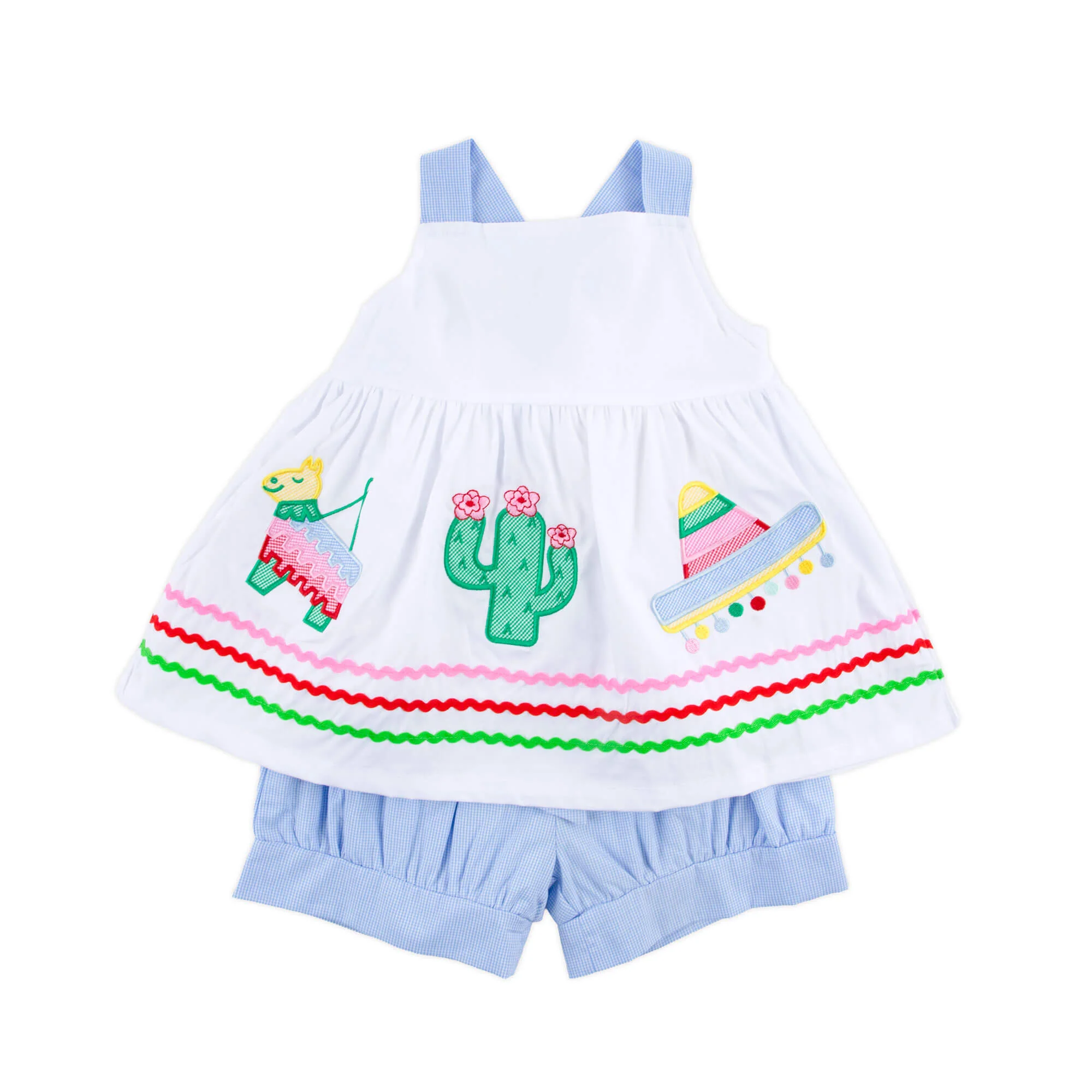 Fiesta Time Blue Gingham Stella Short Set - Image 6