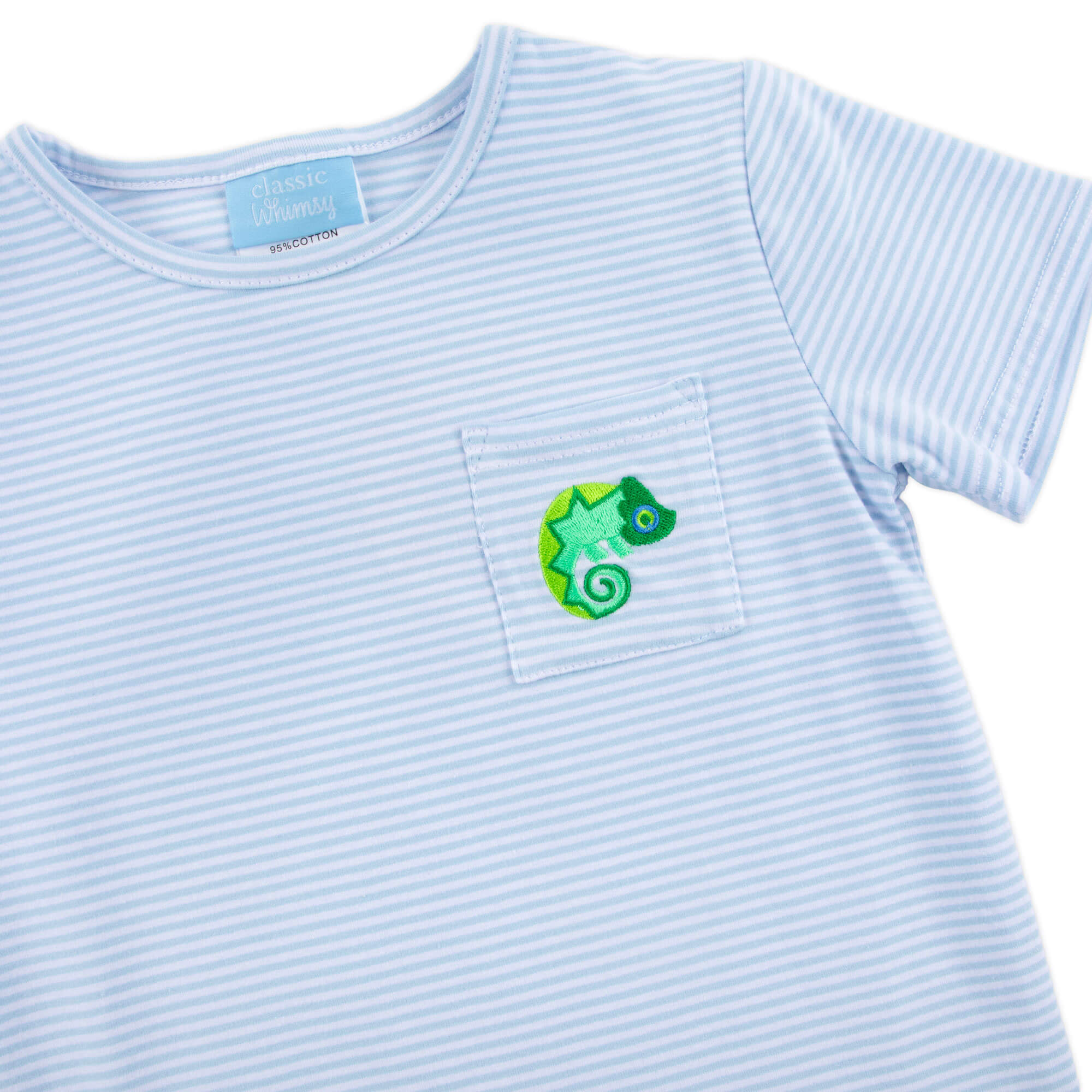 Fiesta Time Chameleon Light Blue Short Sleeve Pocket Shirt - Image 2