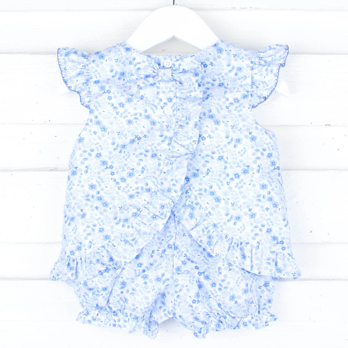 Flag Smocked Blue Floral Bloomer Set - Image 2