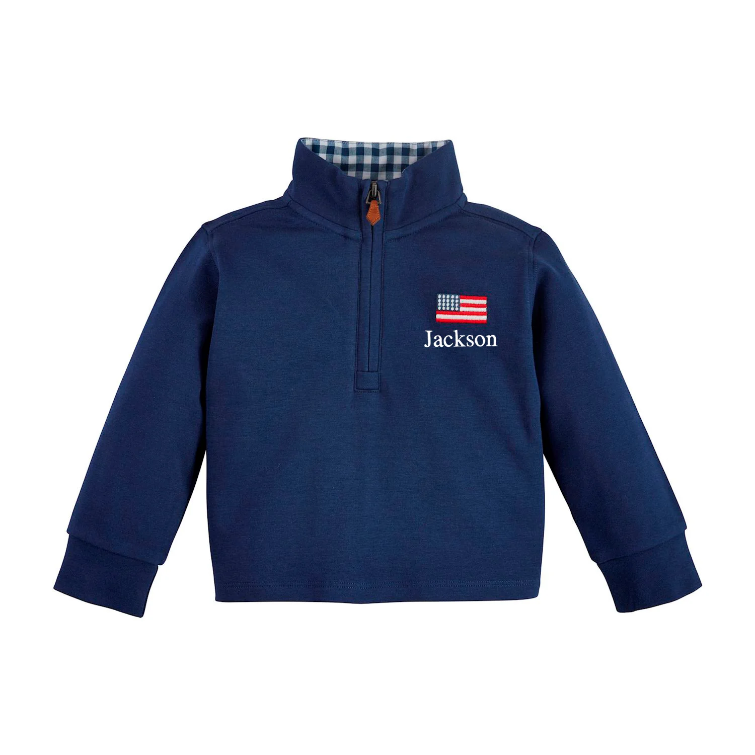 Flag Embroidered Quarter Zip Pullover - Image 3