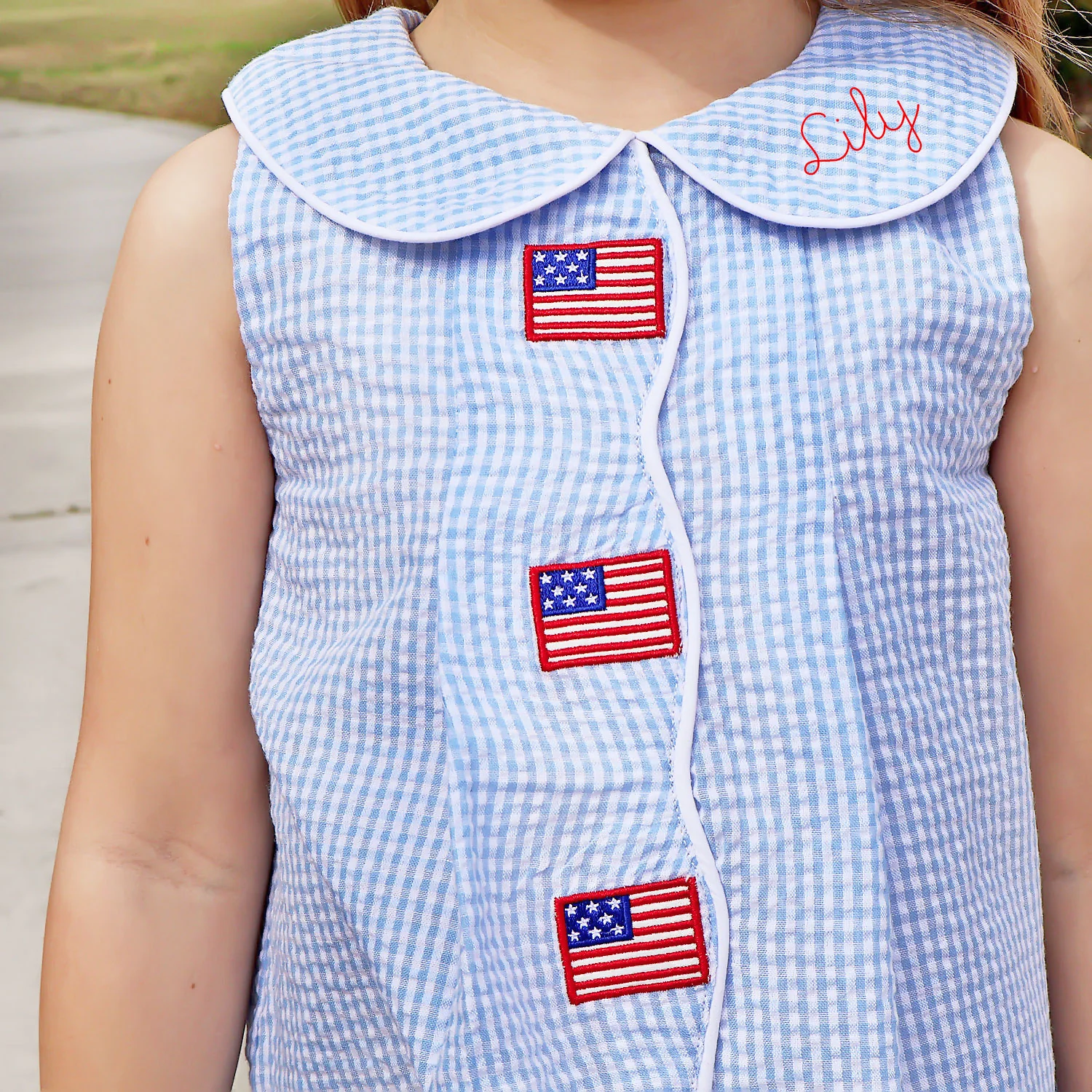 Flag Light Blue Gingham Jane Dress - Image 2