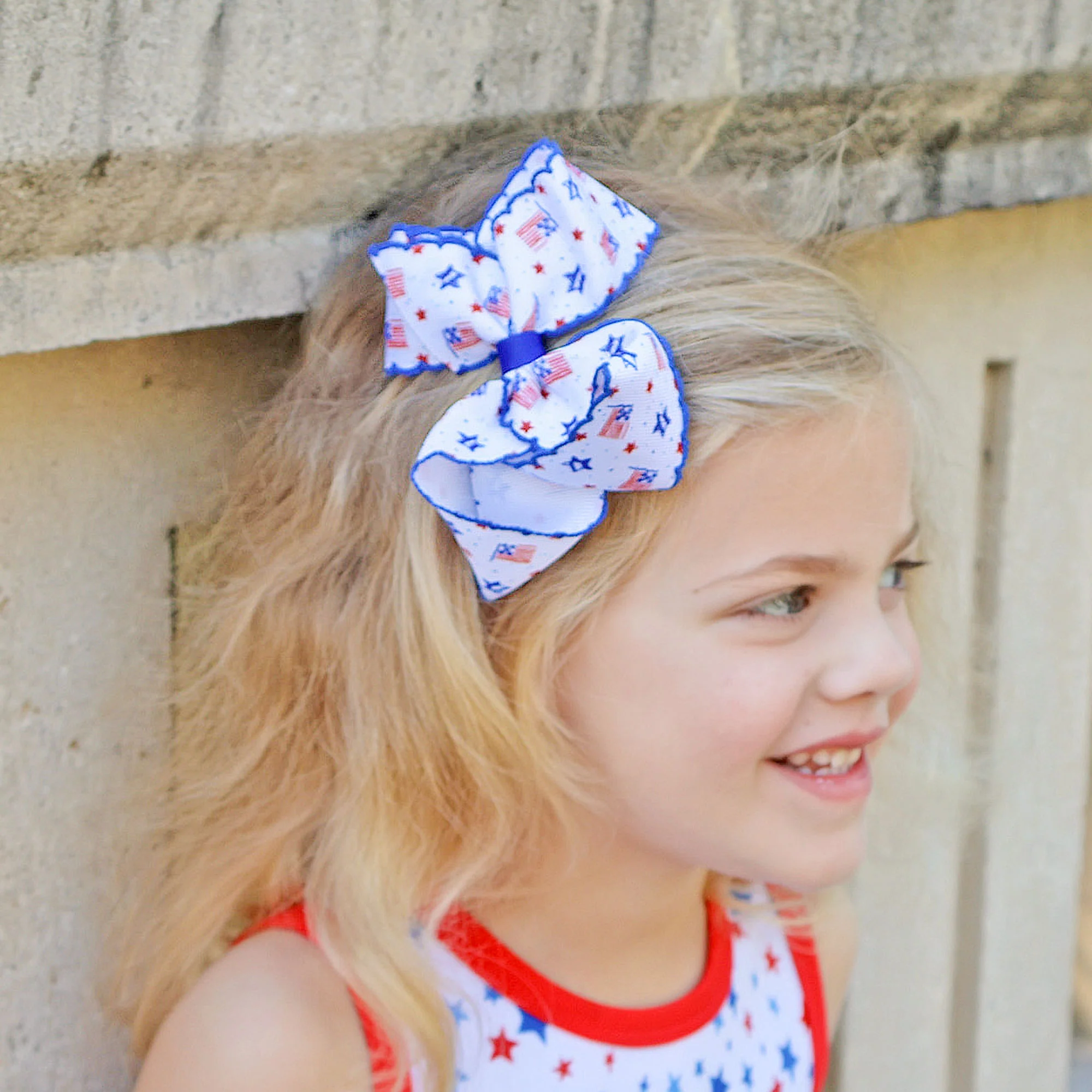 Flag Print Hair Bow - Image 2