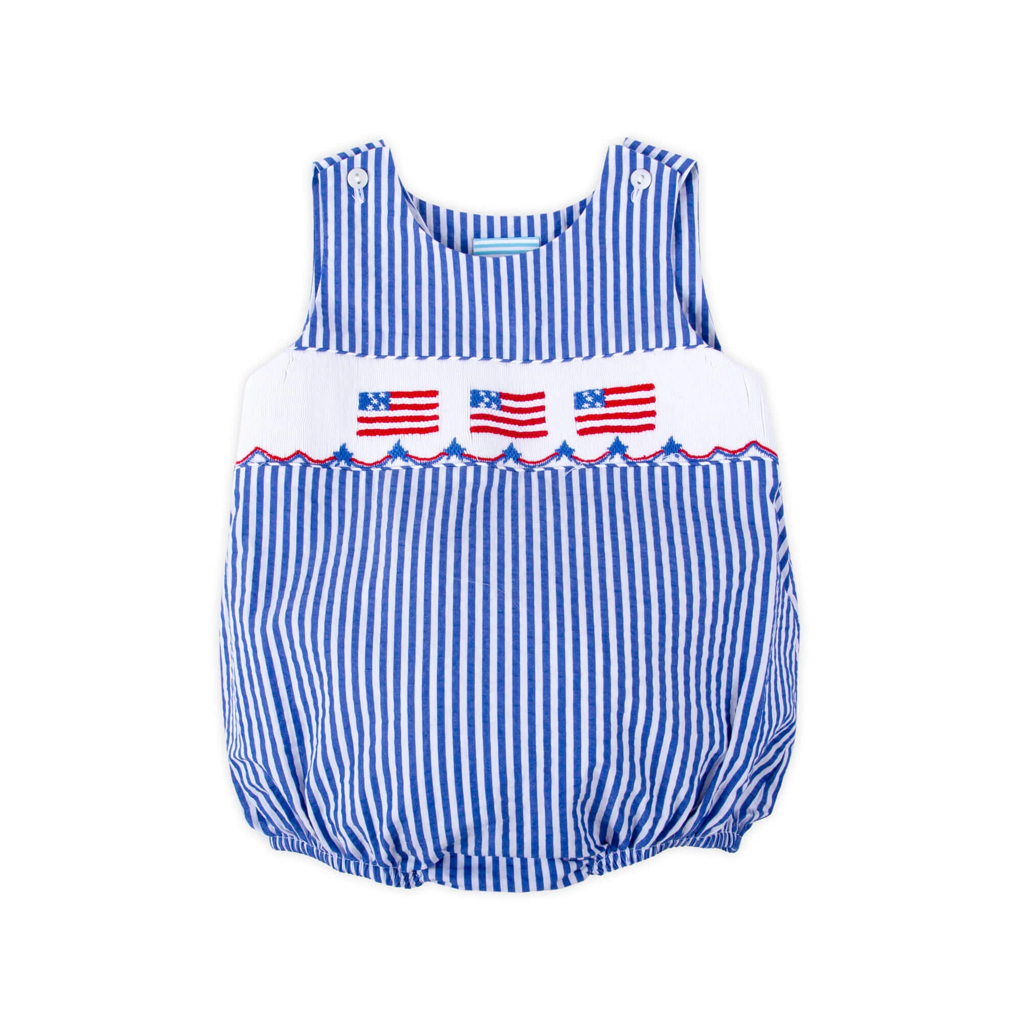 Flag Smocked Navy Stripe Sun Bubble - Image 2