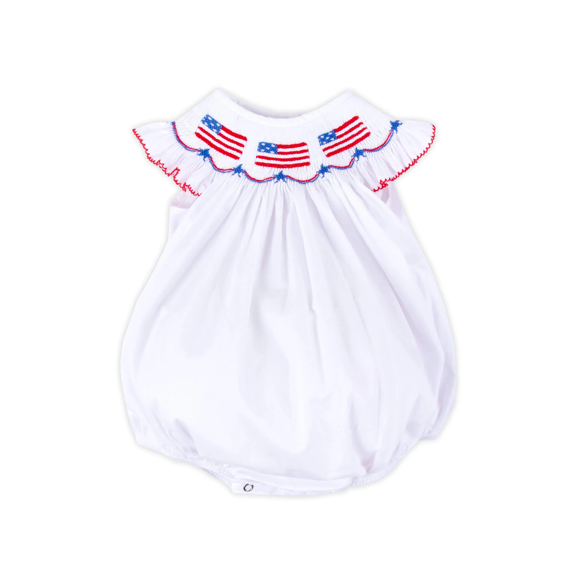 Flag Smocked White Angel Sleeve Bubble - Image 2