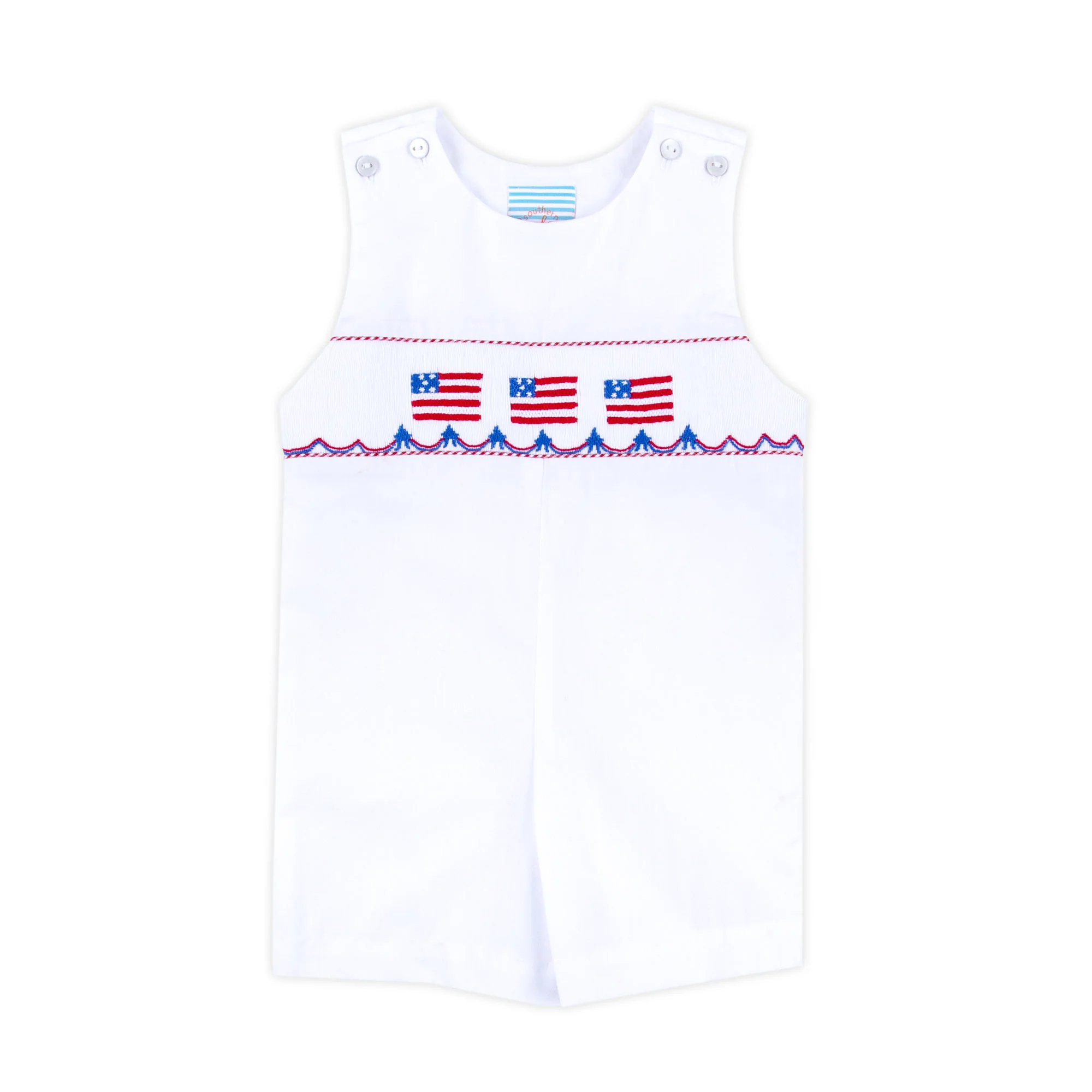 Flag Smocked White Jon Jon - Image 2