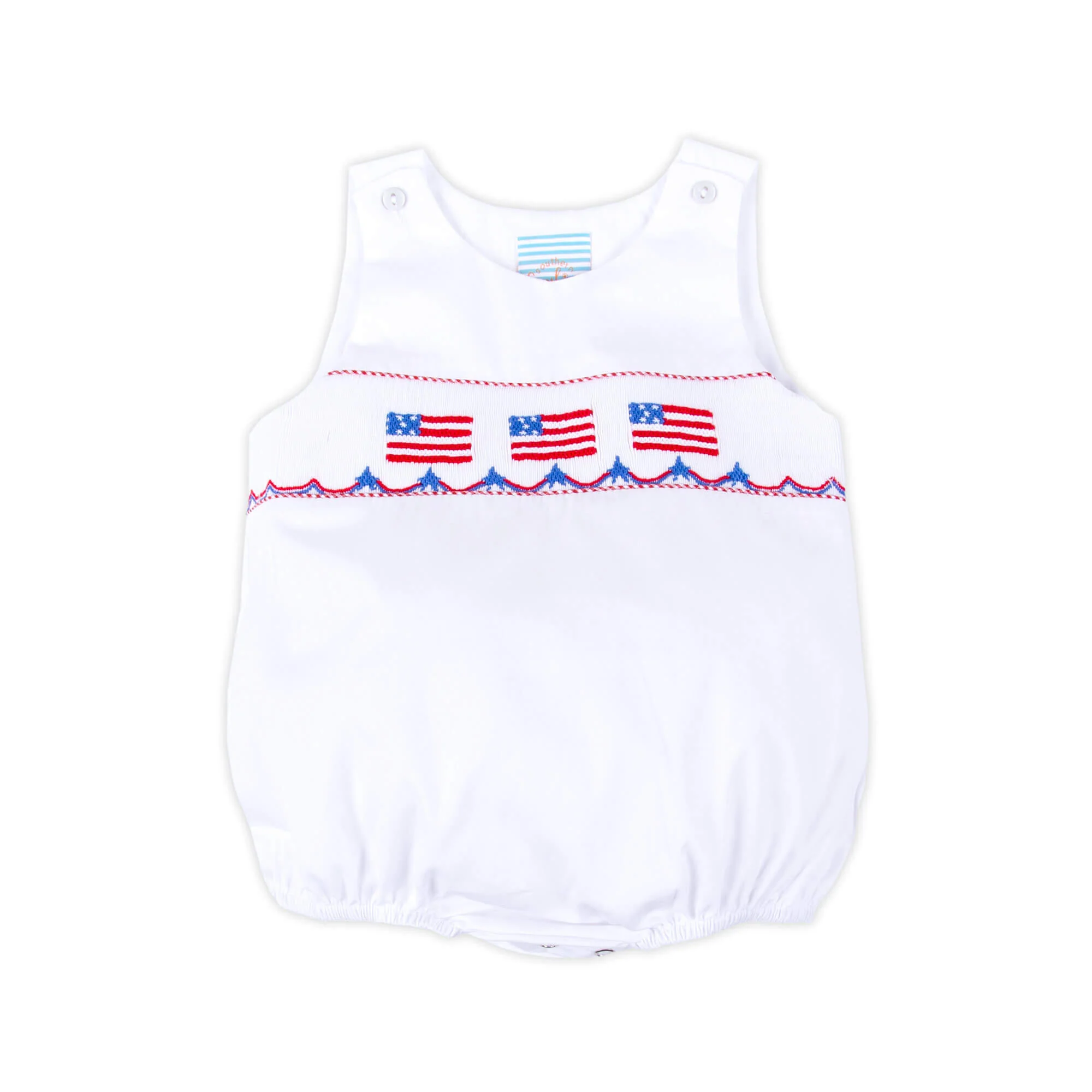 Flag Smocked White Sun Bubble - Image 2