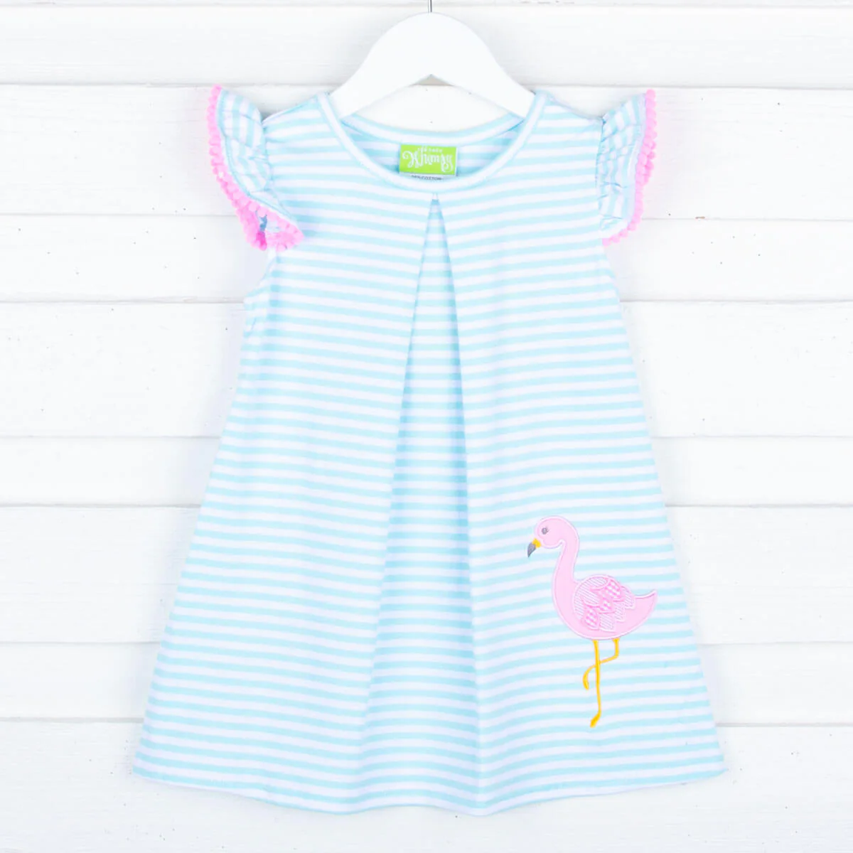 Flamingo Turquoise Stripe Claire Dress - Image 3
