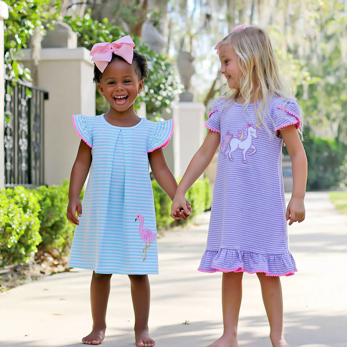 Flamingo Turquoise Stripe Claire Dress - Image 7