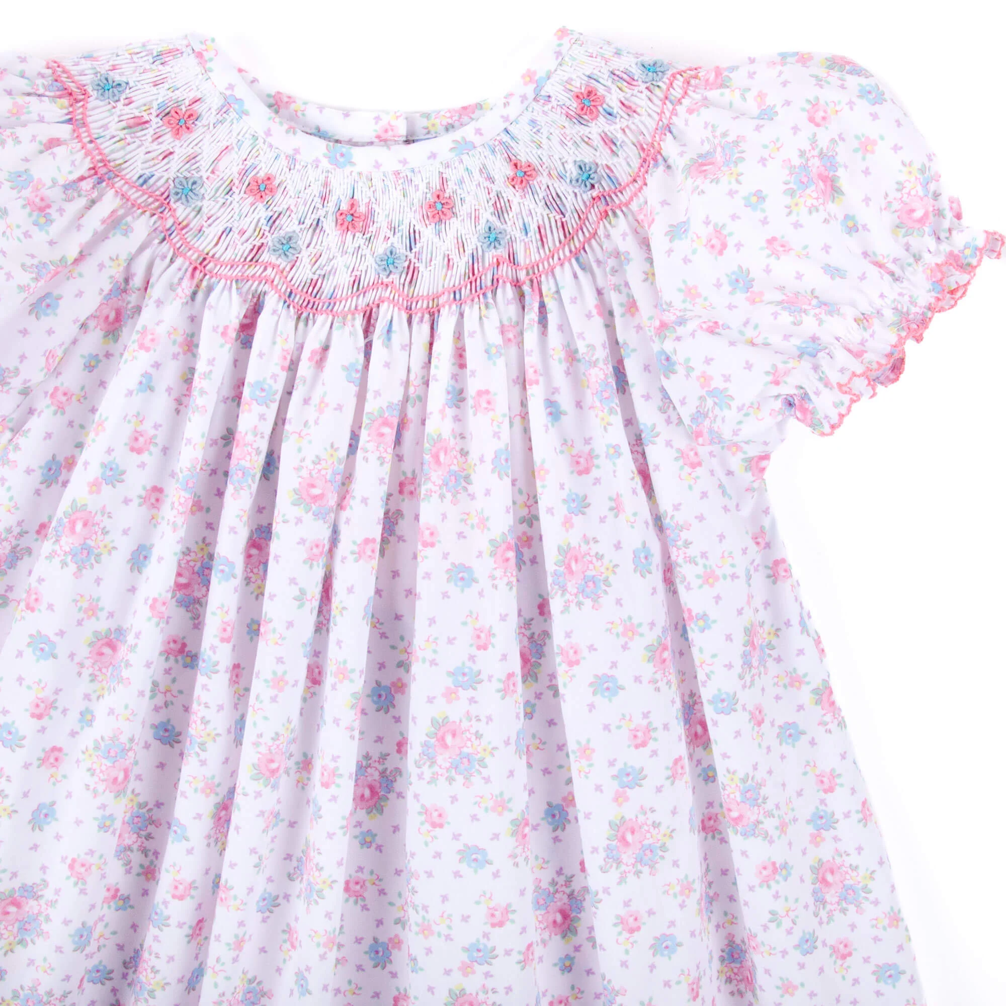 Floral Blooms Pink Smocked Bishop Dress - Image 2