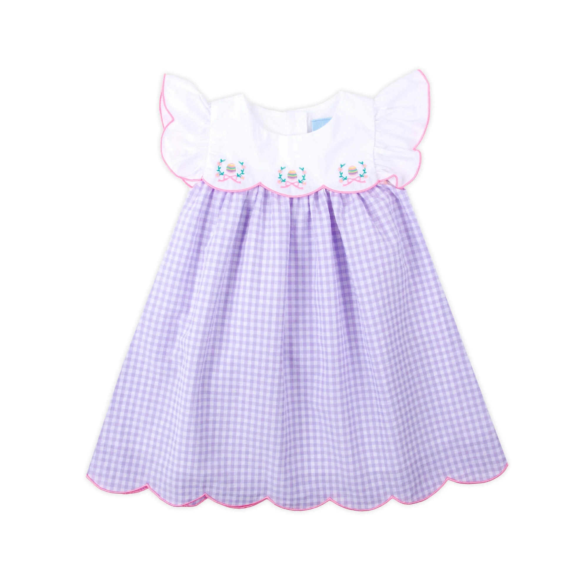 Floral Eggs Purple Gingham Amelia Dress - Image 2