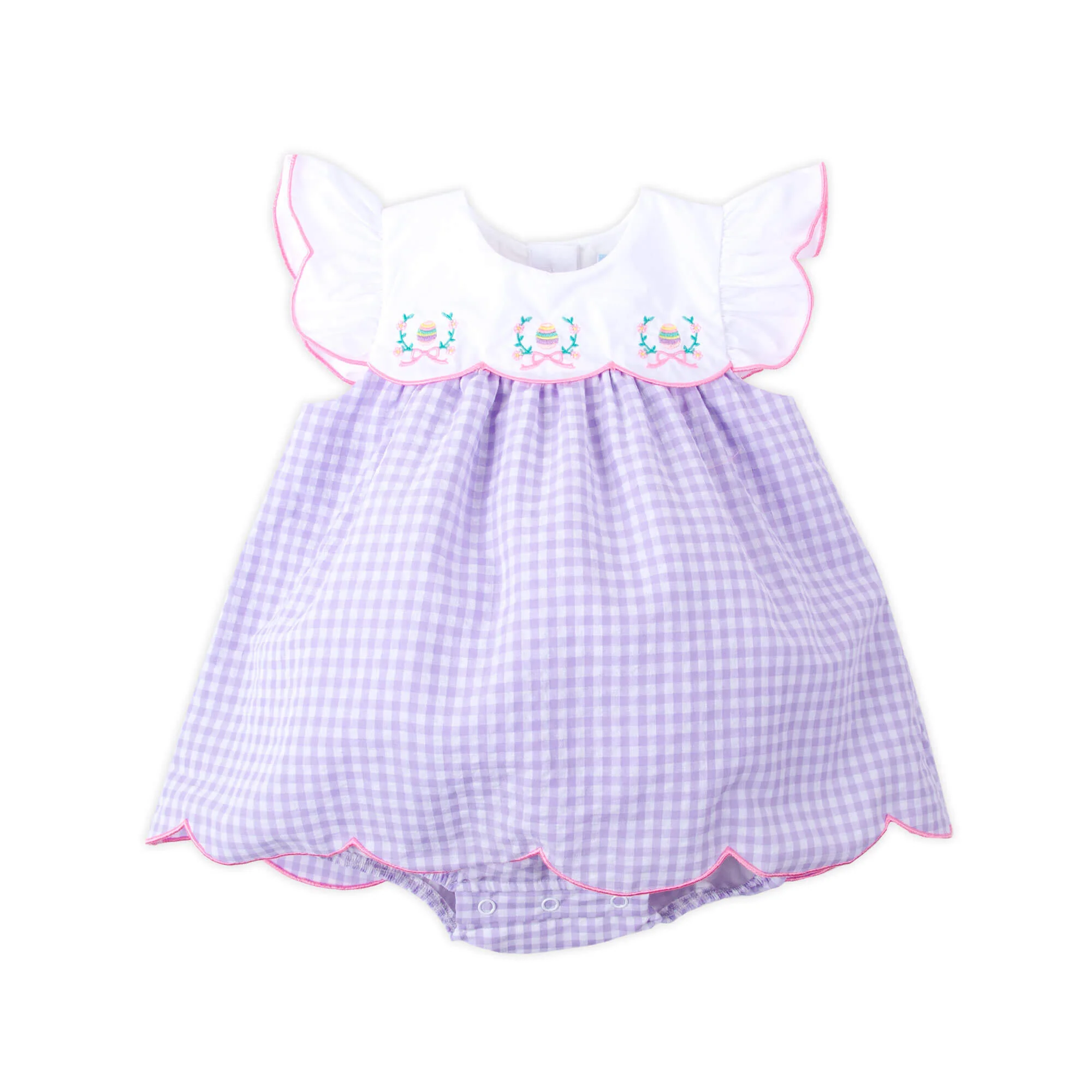 Floral Eggs Purple Gingham Amelia Skirt Bubble - Image 2
