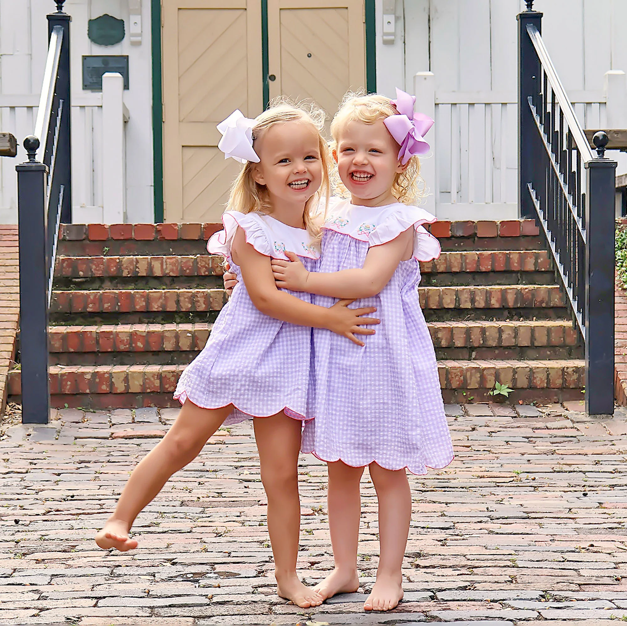 Floral Eggs Purple Gingham Amelia Skirt Bubble - Image 5