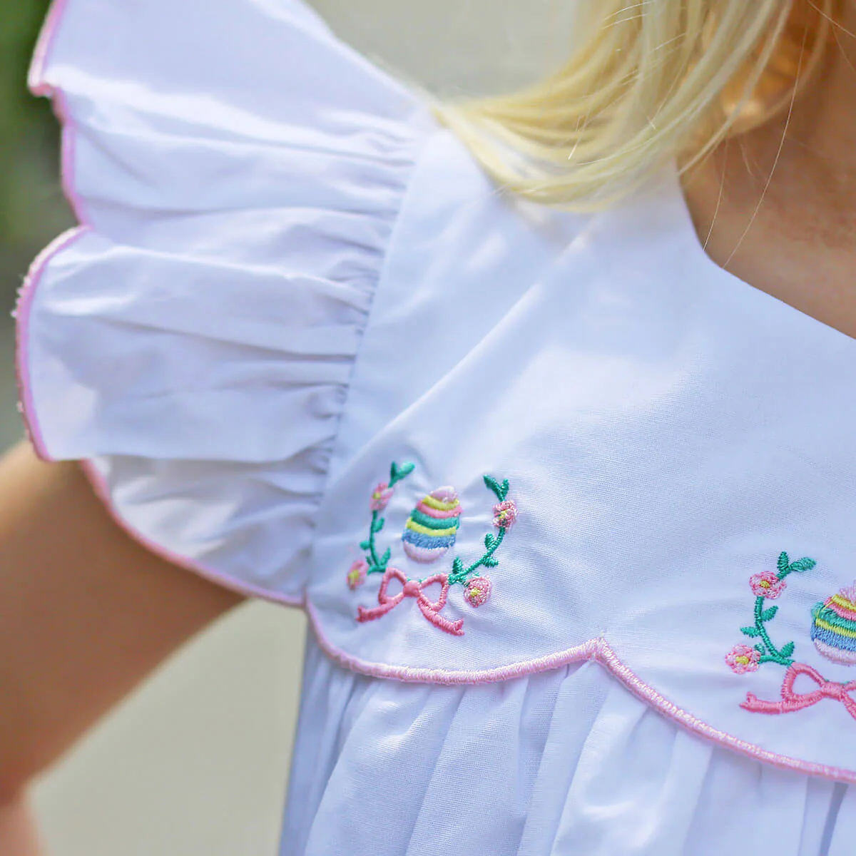 Floral Eggs White Scalloped Amelia Dress - Image 2