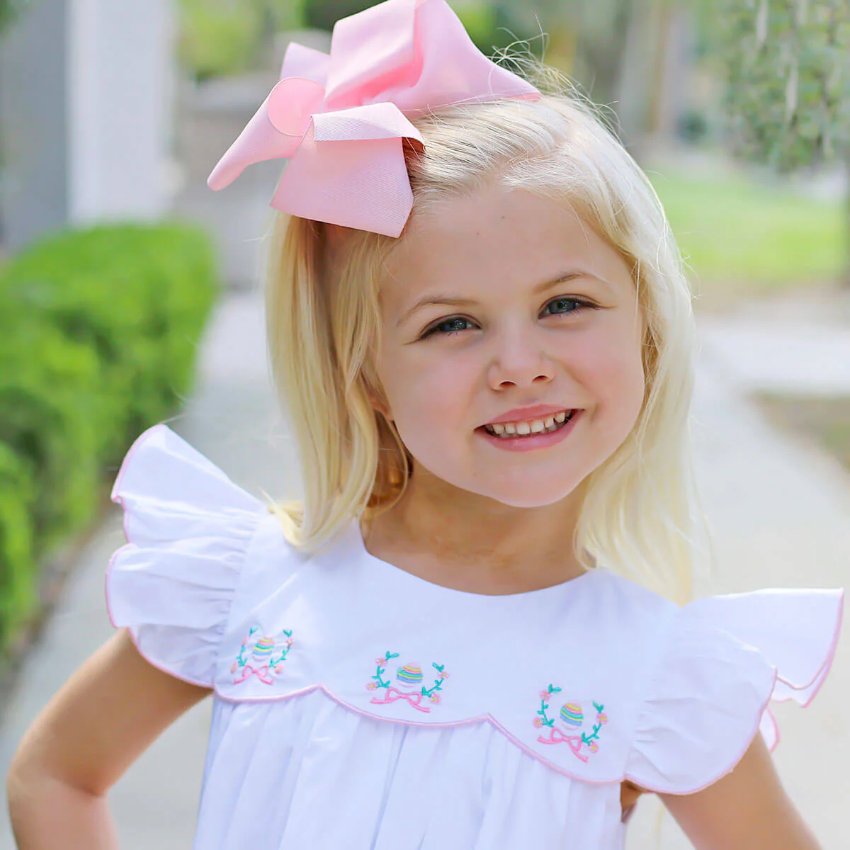 Floral Eggs White Scalloped Amelia Dress - Image 4