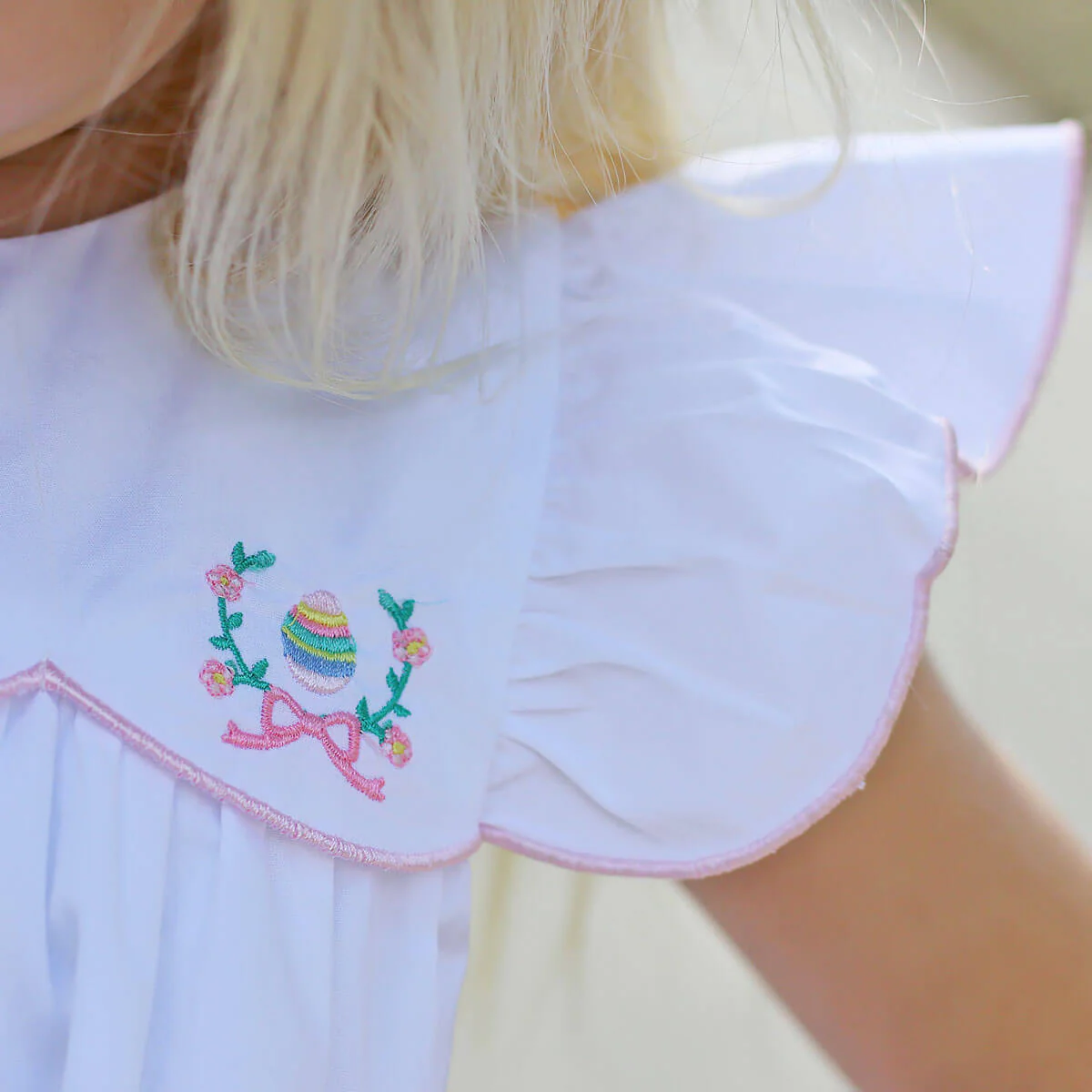 Floral Eggs White Scalloped Amelia Dress - Image 5