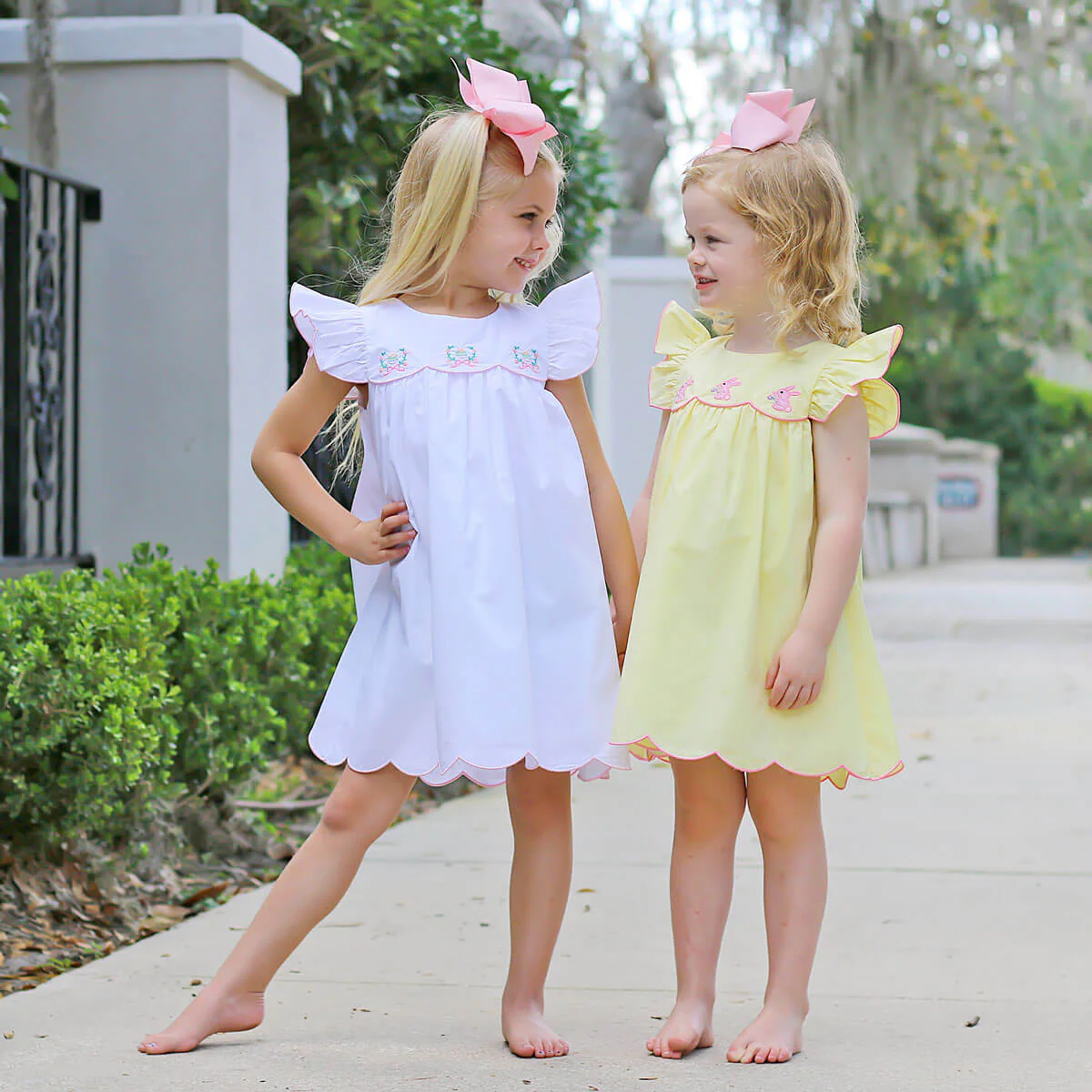 Floral Eggs White Scalloped Amelia Dress - Image 9