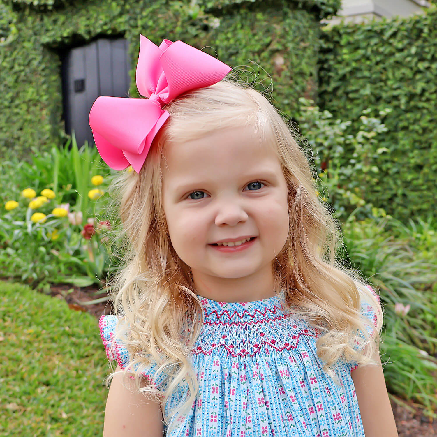 Floral Turquoise Smocked Angel Sleeve Bubble - Image 6