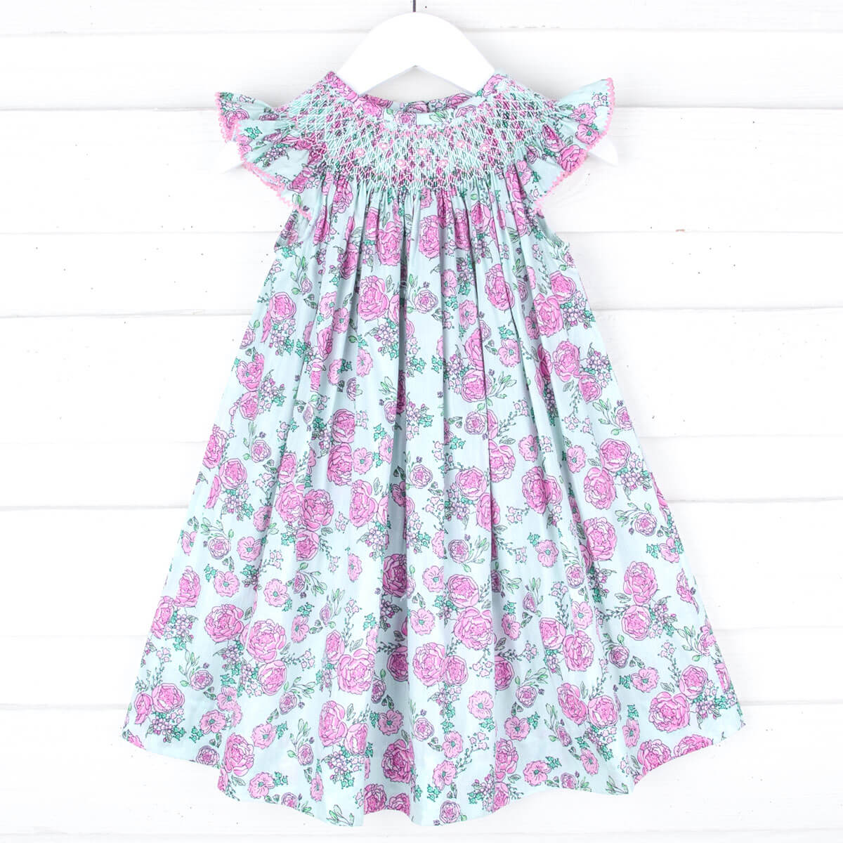 Flower Child Pink Smocked Angel Sleeve Dress - Image 2