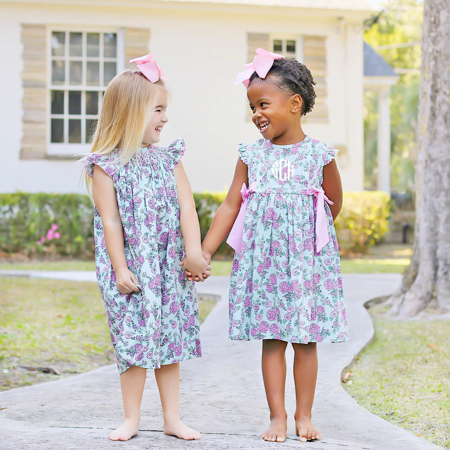 Flower Child Pink Smocked Angel Sleeve Dress - Image 5