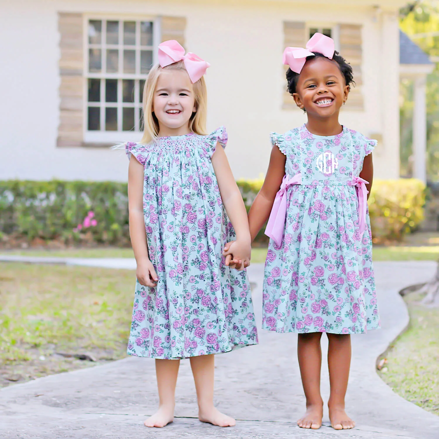 Flower Child Pink Smocked Angel Sleeve Dress - Image 7