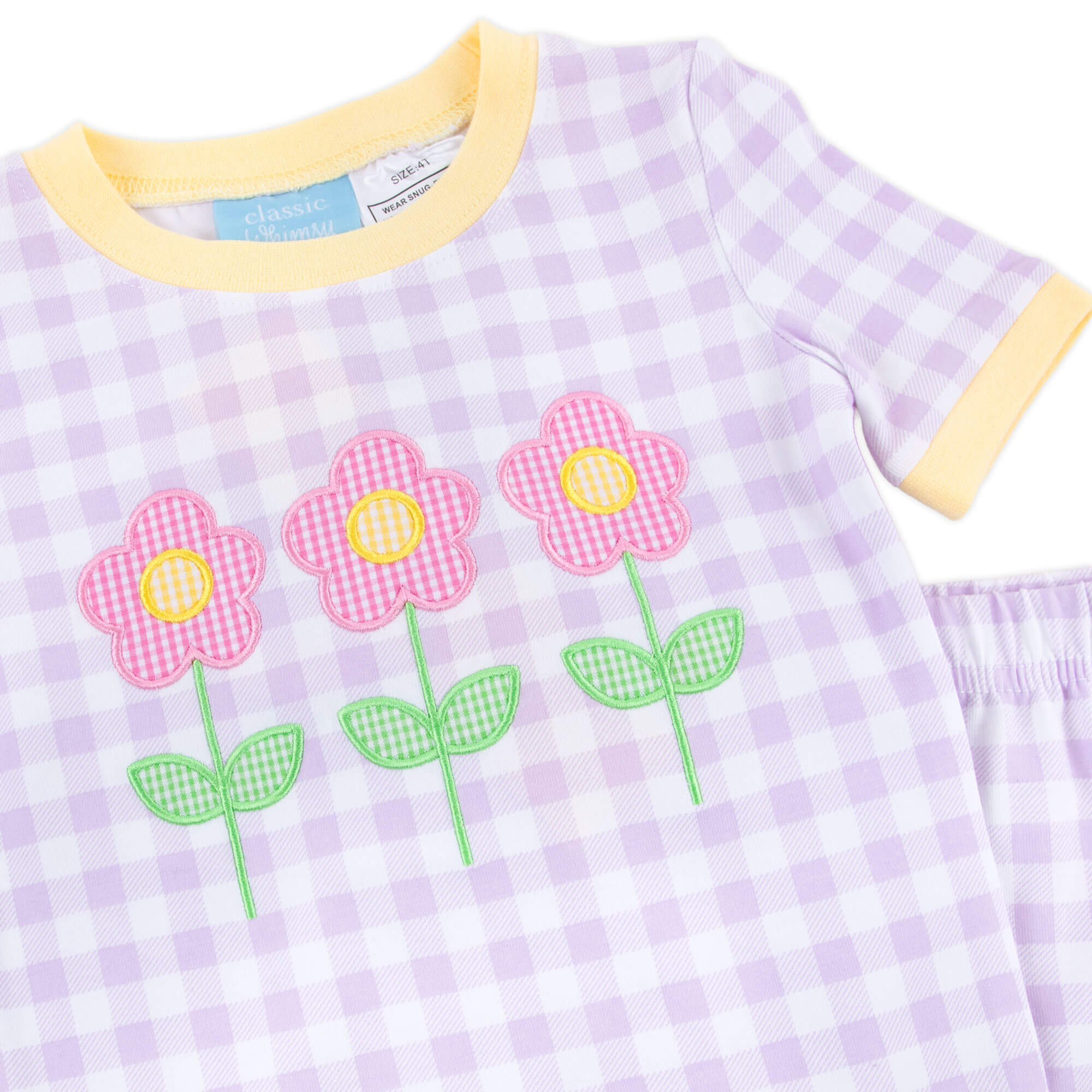 Flower Trio Lavender Gingham Pajamas - Image 2