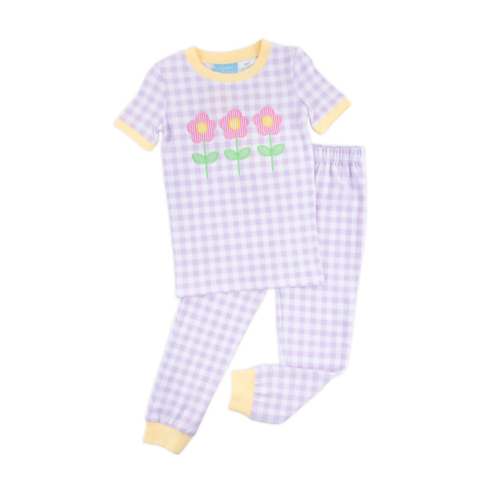 Flower Trio Lavender Gingham Pajamas - Image 3
