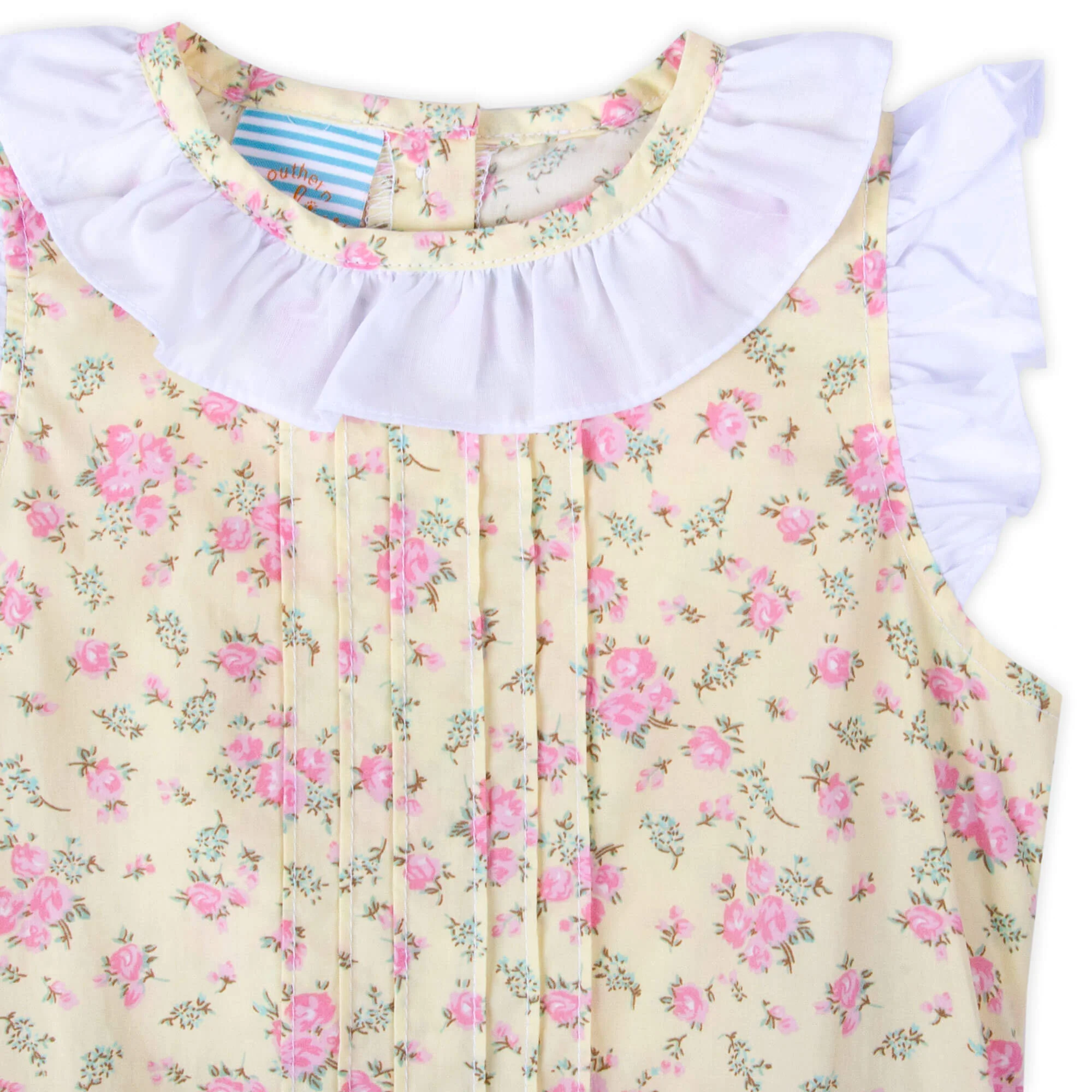 Fluffy Bunny Yellow Floral Ruffle Collared Dress - Image 2