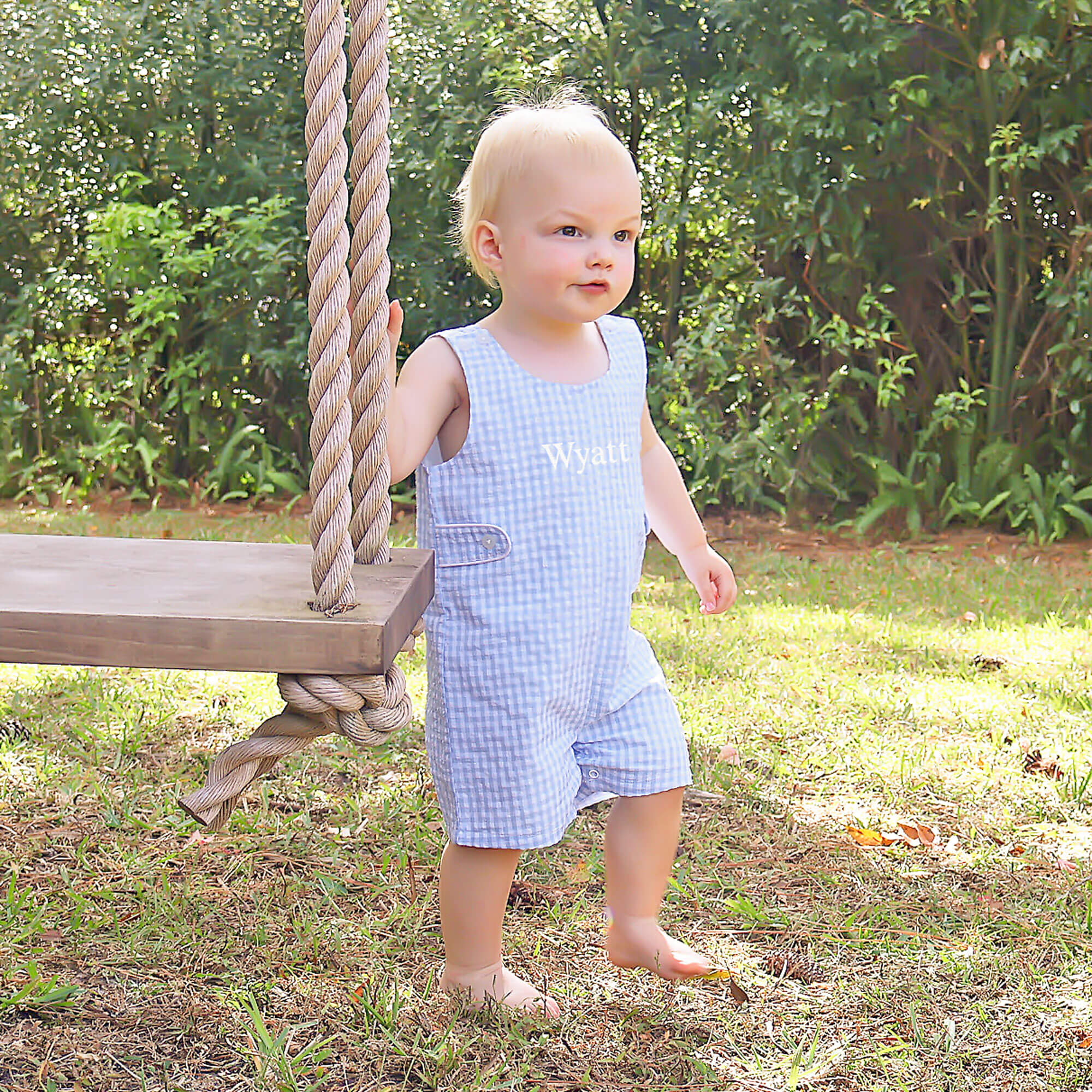 French Blue Gingham Jon Jon - Image 3