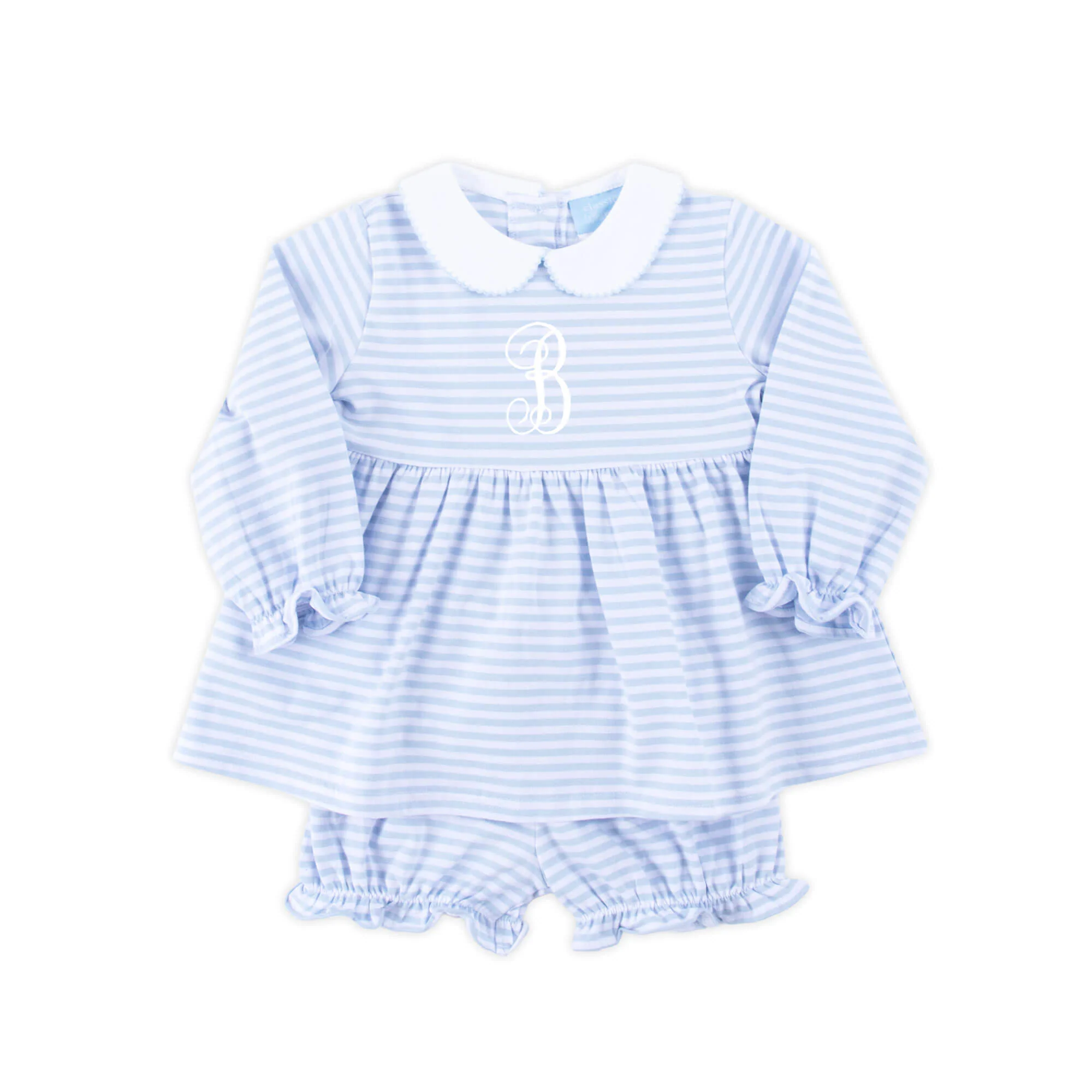 French Blue Stripe Riley Bloomer Set - Image 2