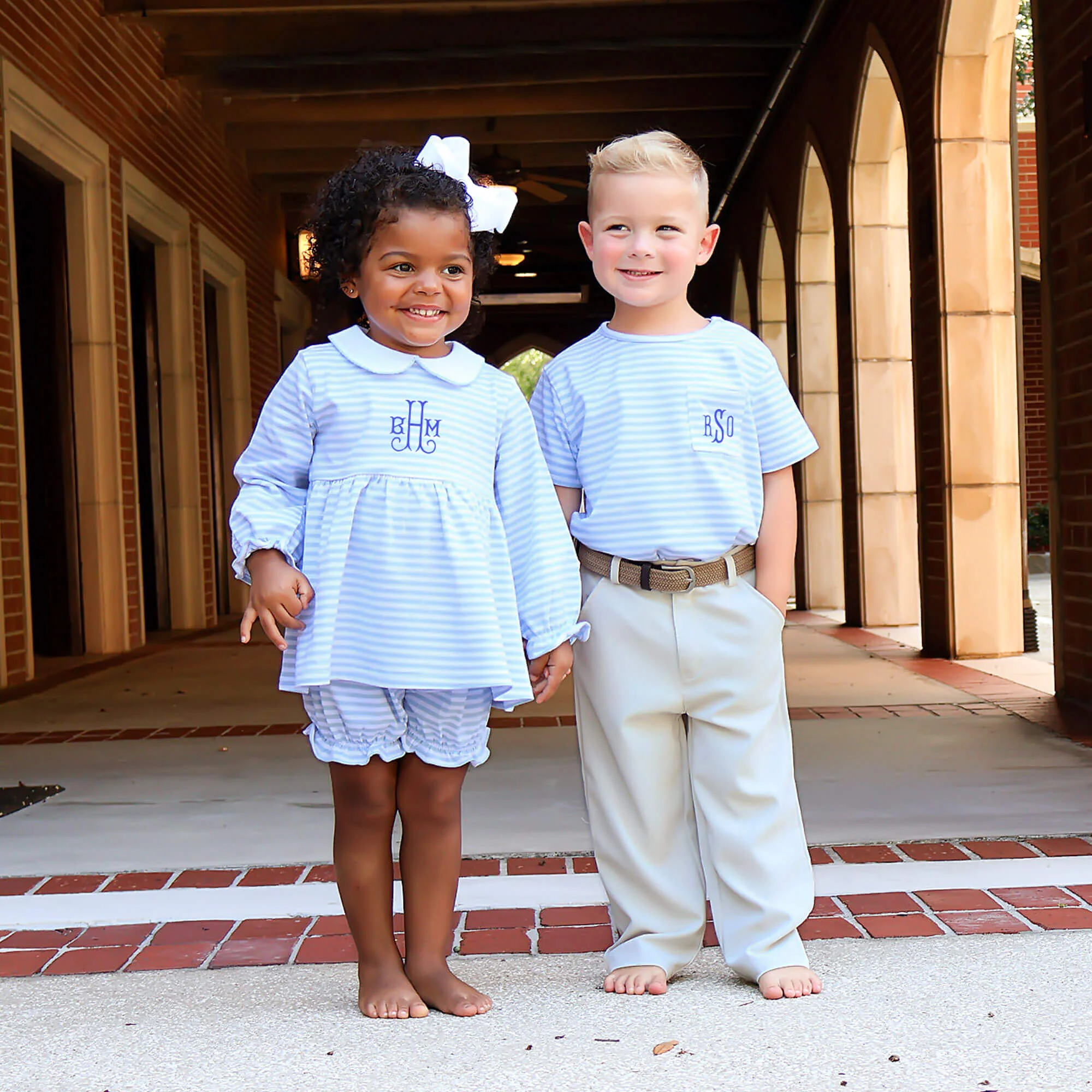 French Blue Stripe Riley Bloomer Set - Image 5