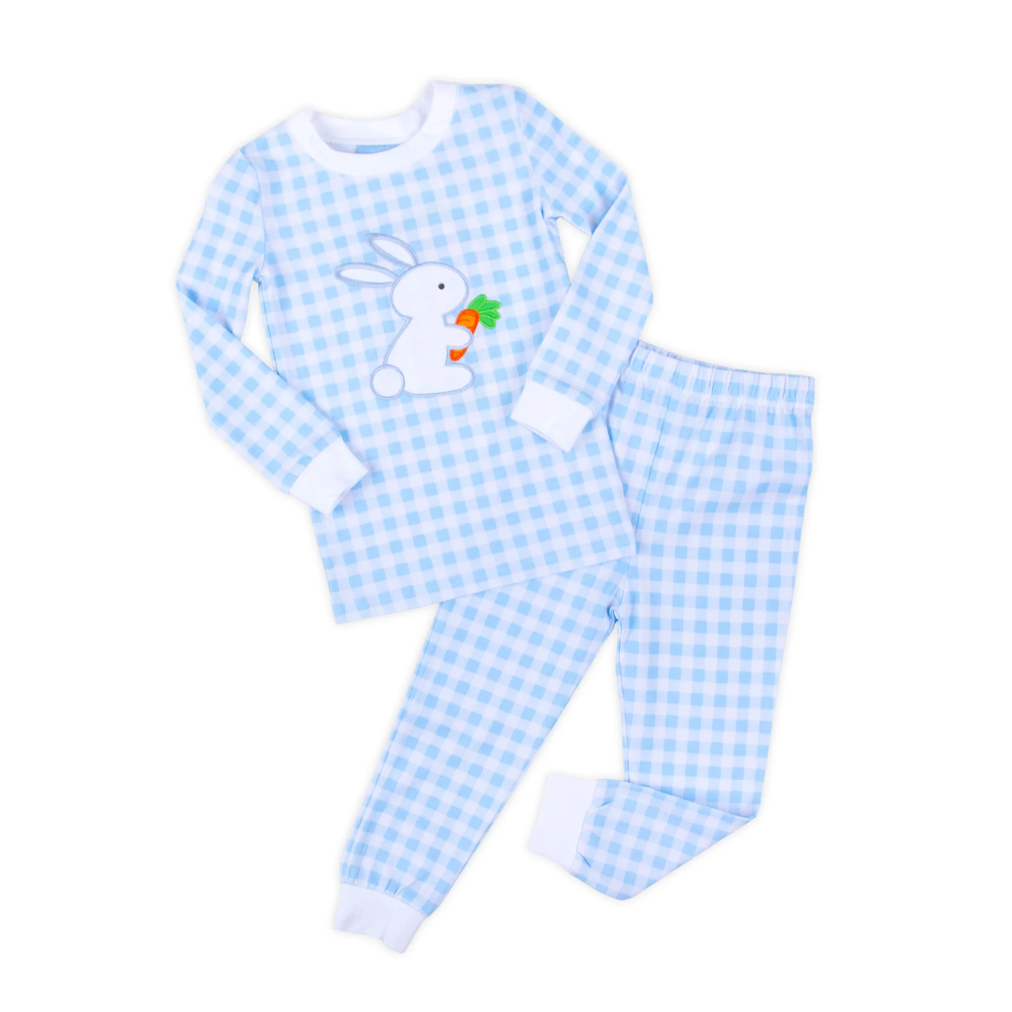 Bunny Garden Blue Check Pajamas - Image 4