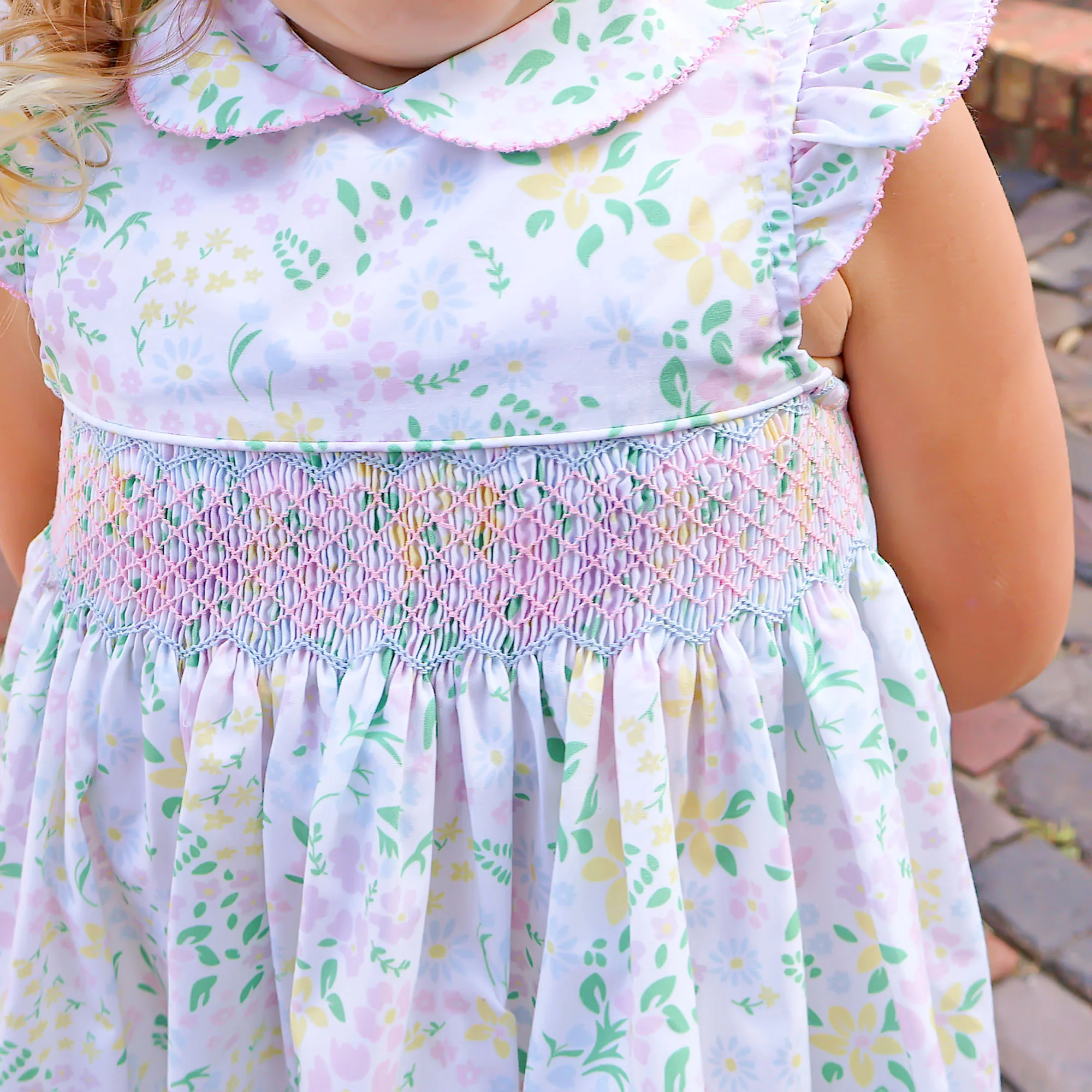 Garden Floral Smocked Collared Dress - Image 2