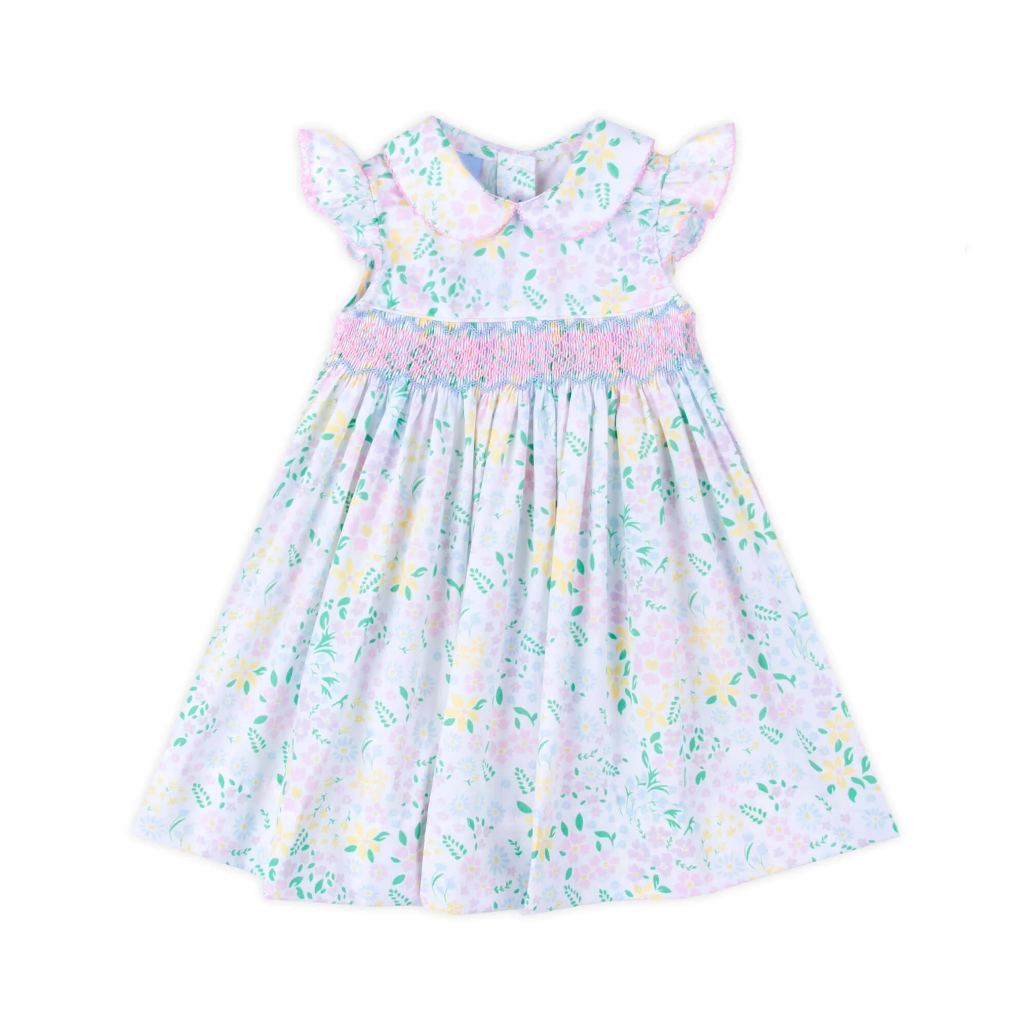 Garden Floral Smocked Collared Dress - Image 3
