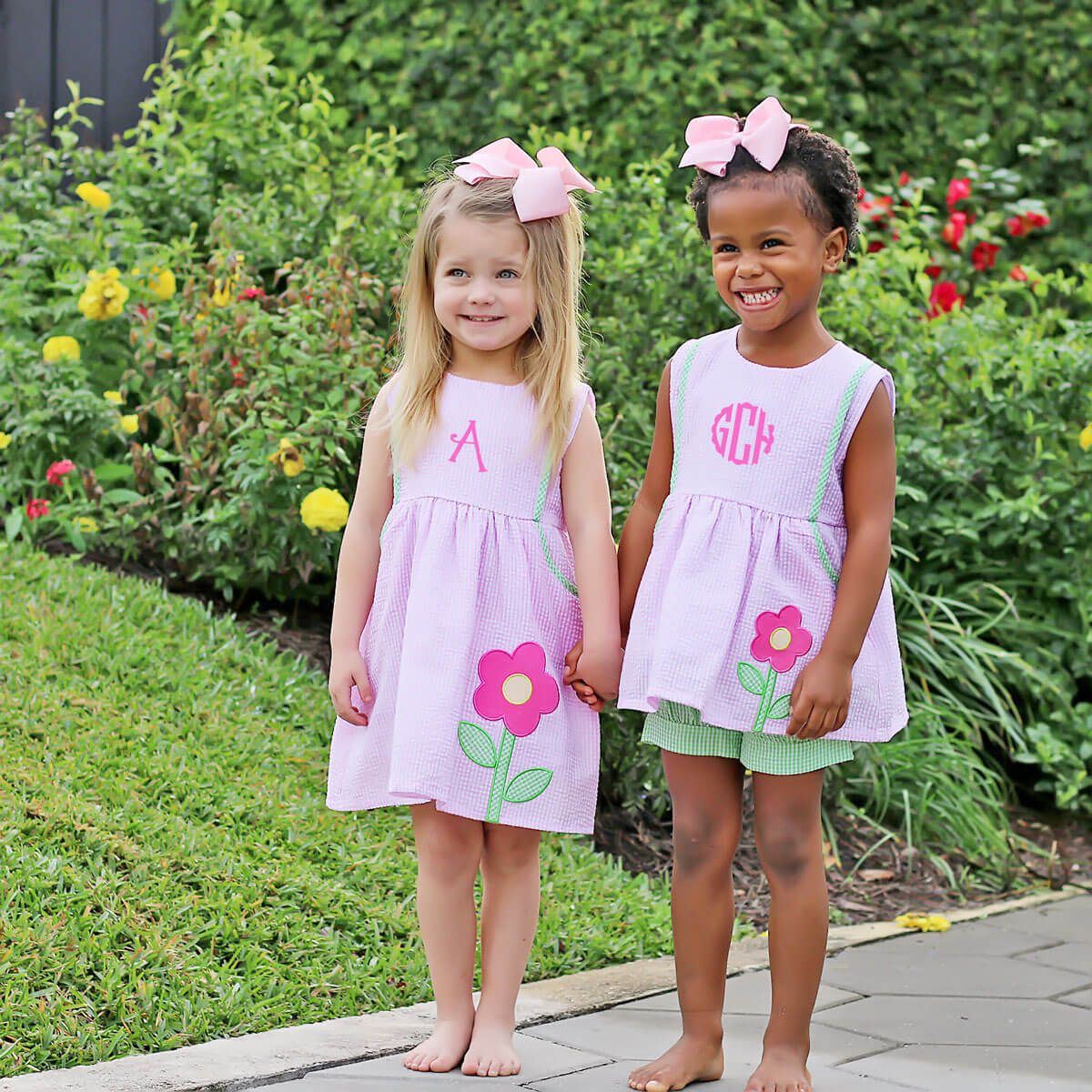 Garden Flower Pink Seersucker Alaia Dress - Image 4