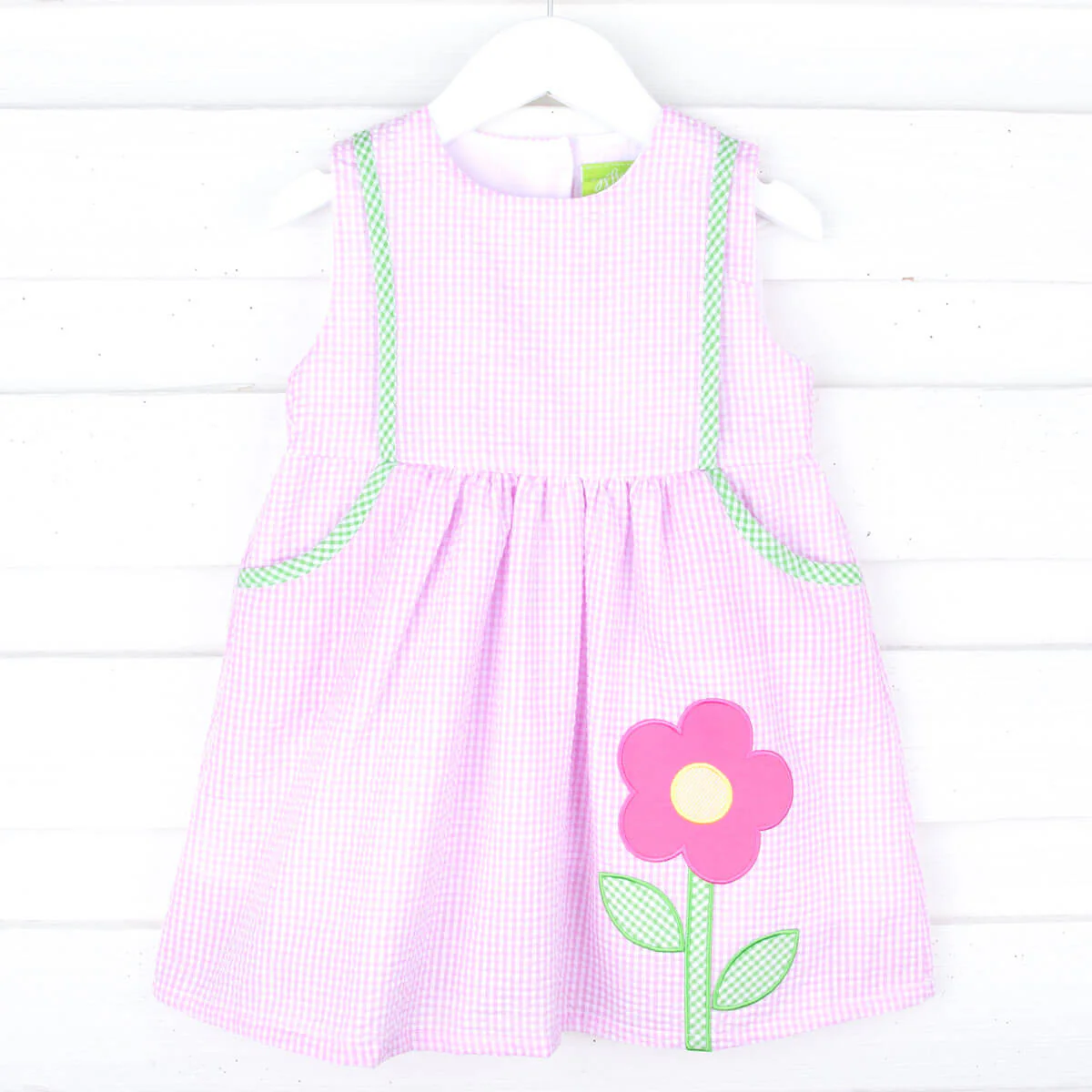 Garden Flower Pink Seersucker Alaia Dress - Image 8