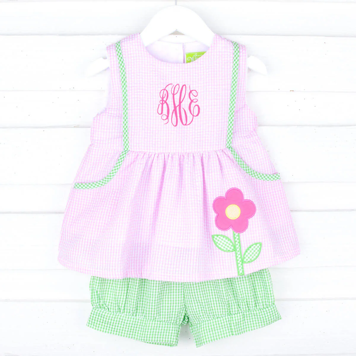 Garden Flower Pink Seersucker Alaia Short Set - Image 2