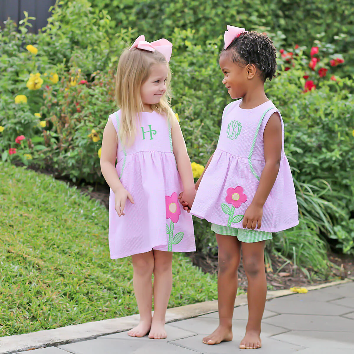 Garden Flower Pink Seersucker Alaia Short Set - Image 5