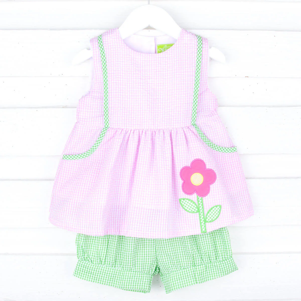 Garden Flower Pink Seersucker Alaia Short Set - Image 8