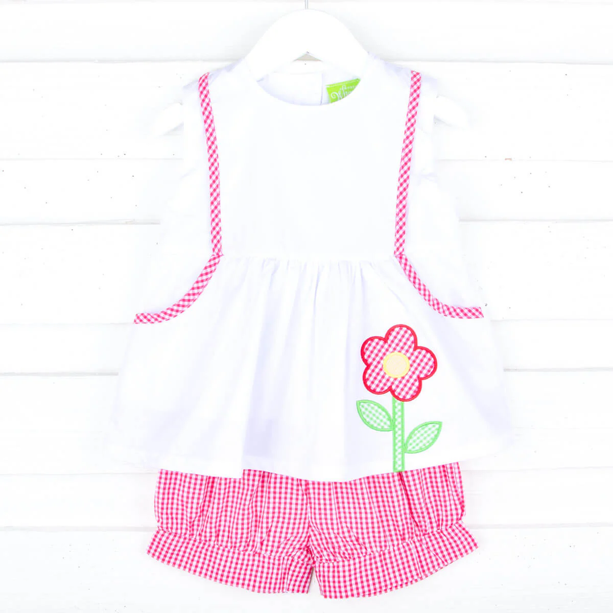 Garden Flower Red Gingham Alaia Short Set - Image 2