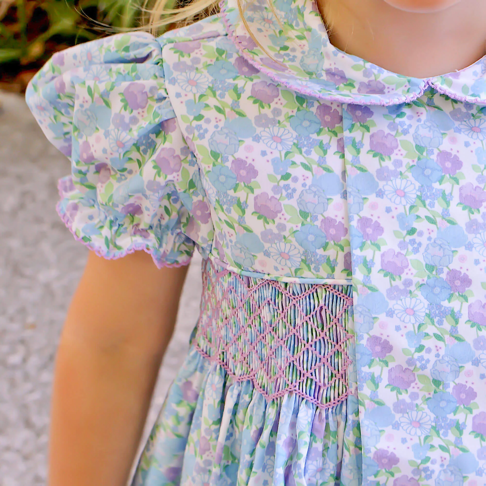 Garden Getaway Blue Smocked Beth Dress - Image 2