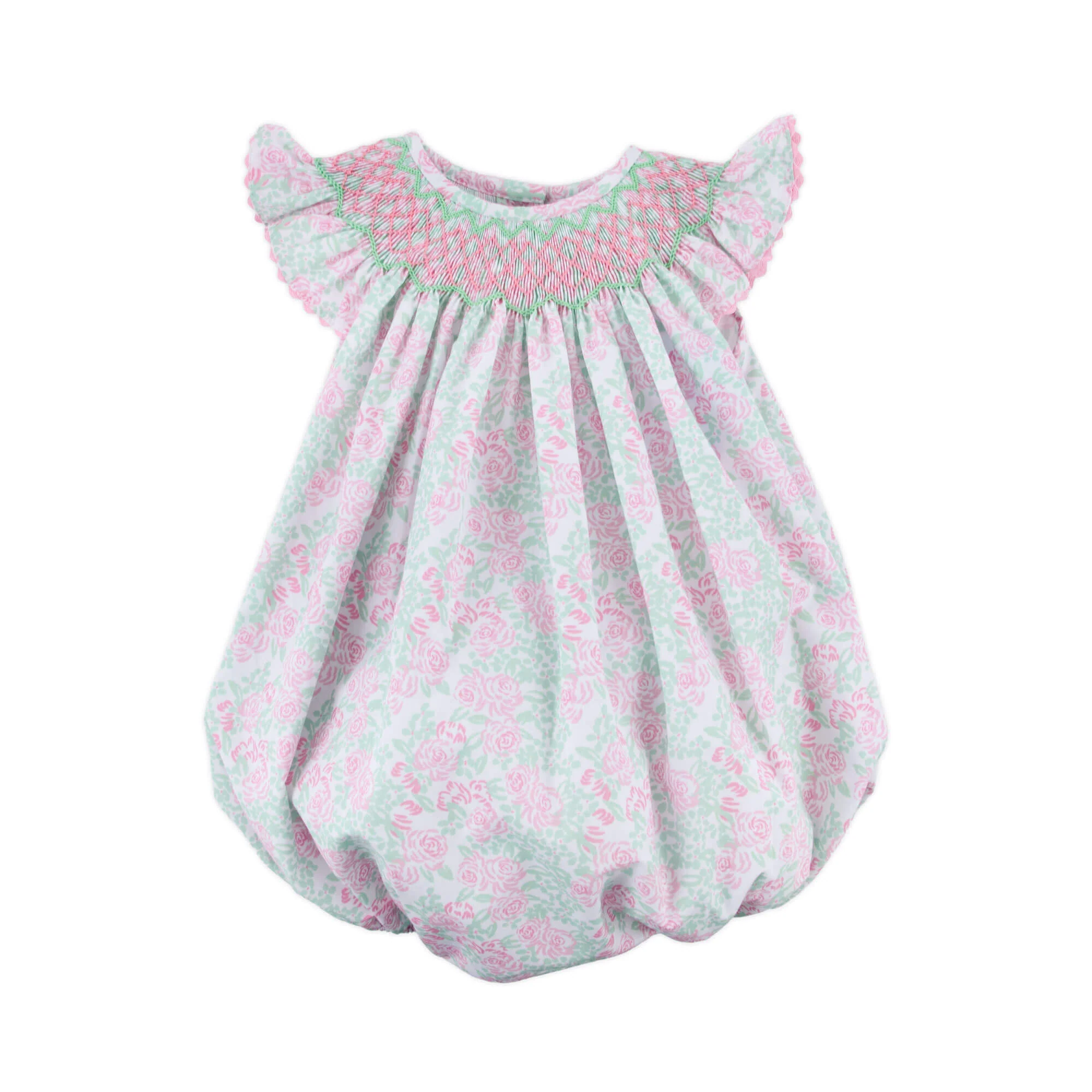 Blooming Garden Smocked Angel Sleeve Bubble - Image 2
