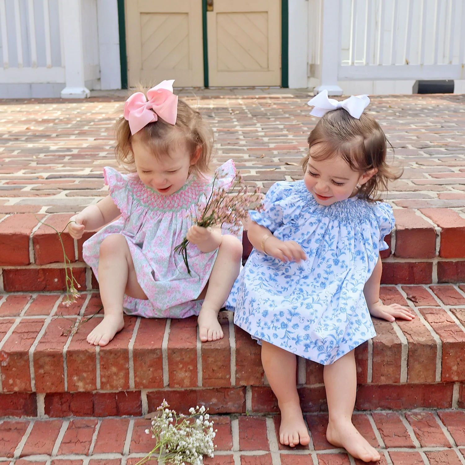Blooming Garden Smocked Angel Sleeve Bubble - Image 5