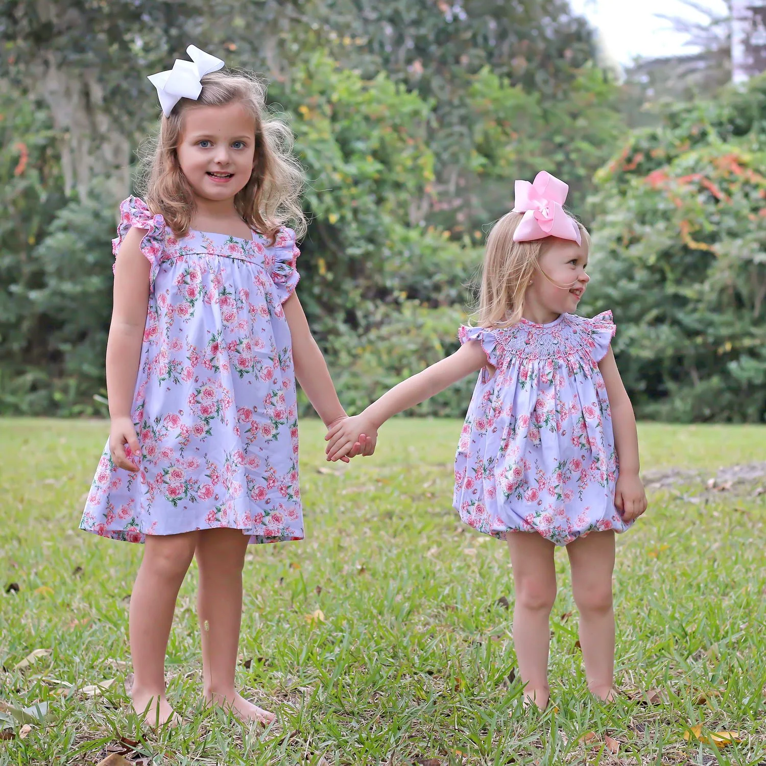 Geometric Smocked Bubble Lavender Blooms - Image 5
