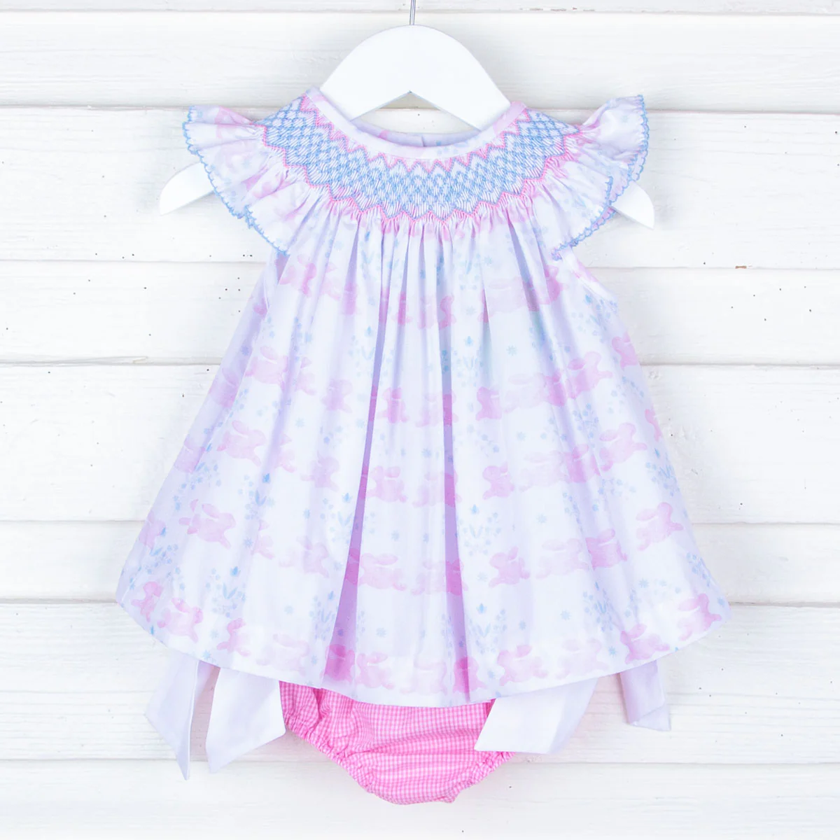 Geometric Smocked Bunny Bloom Bloomer Set - Image 4