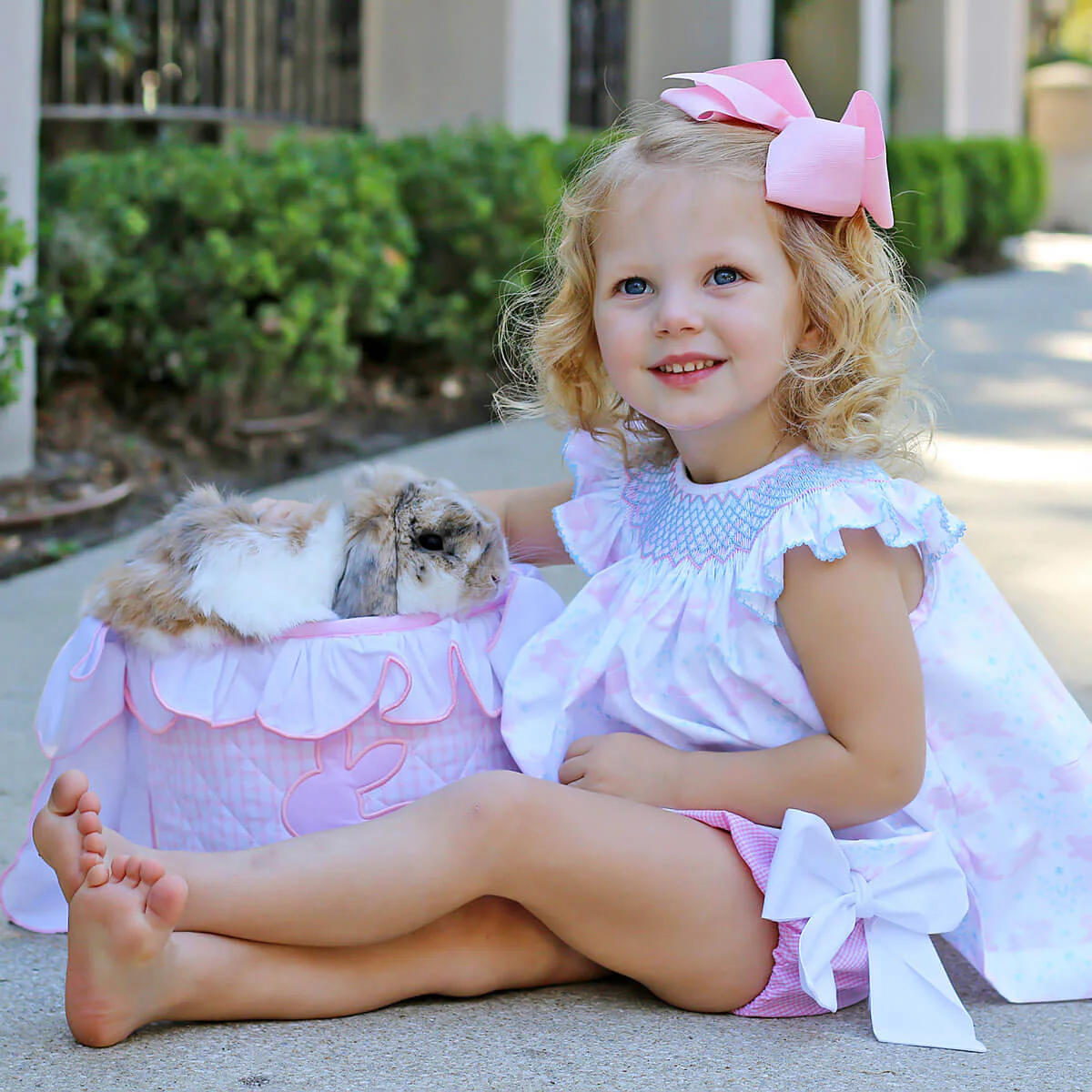Geometric Smocked Bunny Bloom Bloomer Set - Image 5