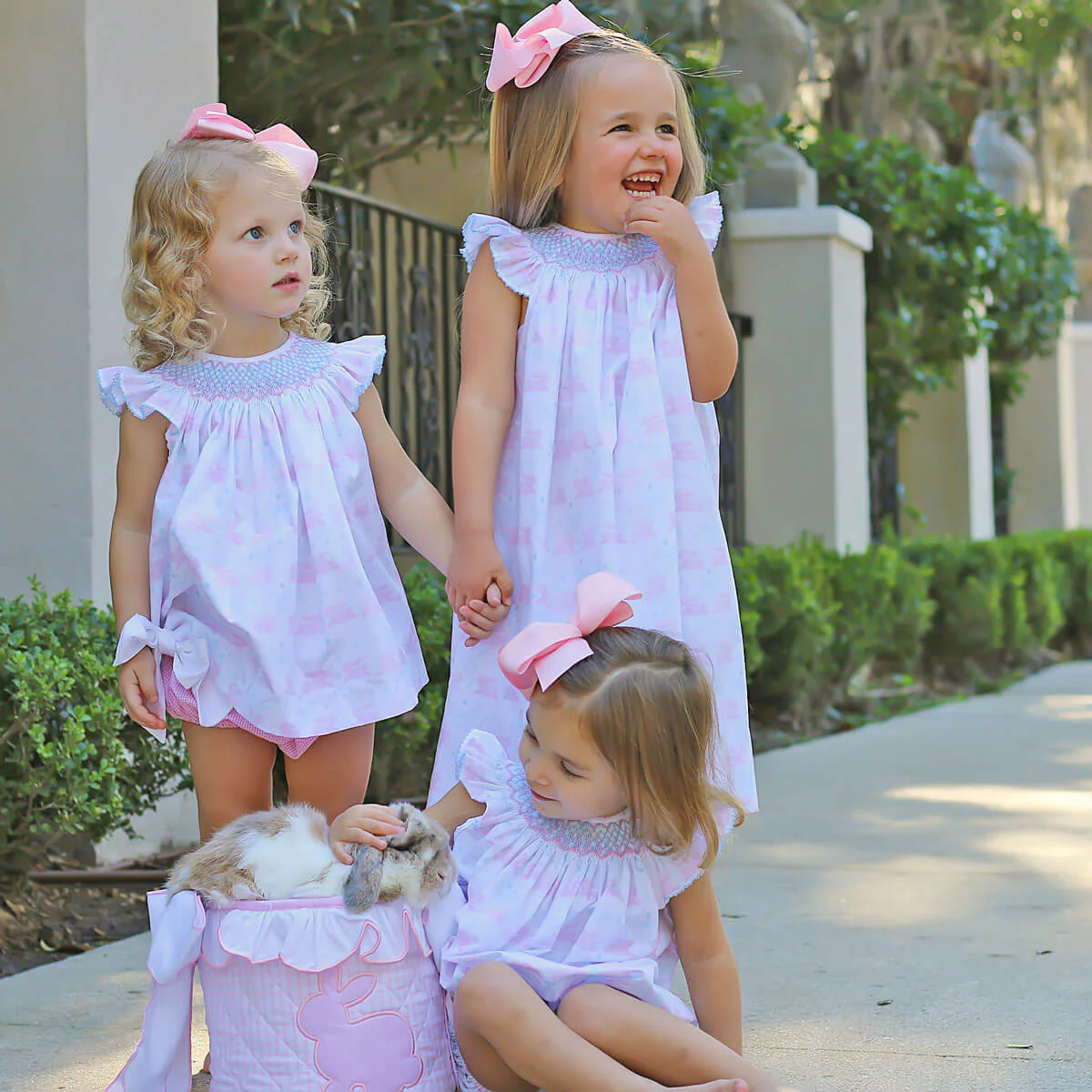 Geometric Smocked Bunny Bloom Bloomer Set - Image 7