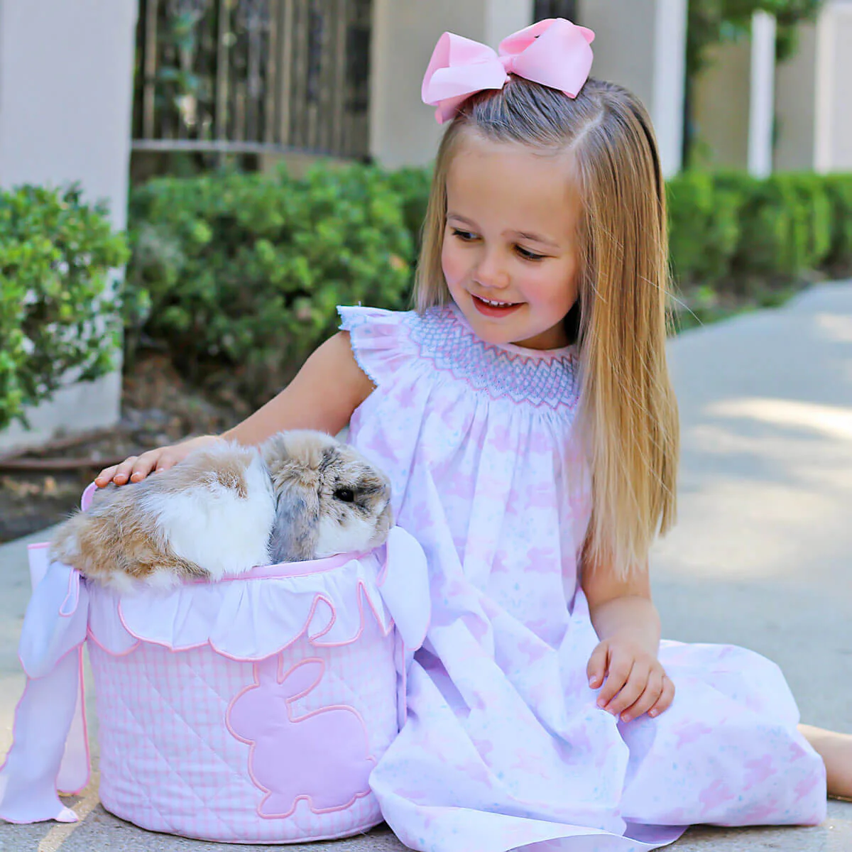 Geometric Smocked Bunny Bloom Dress - Image 3