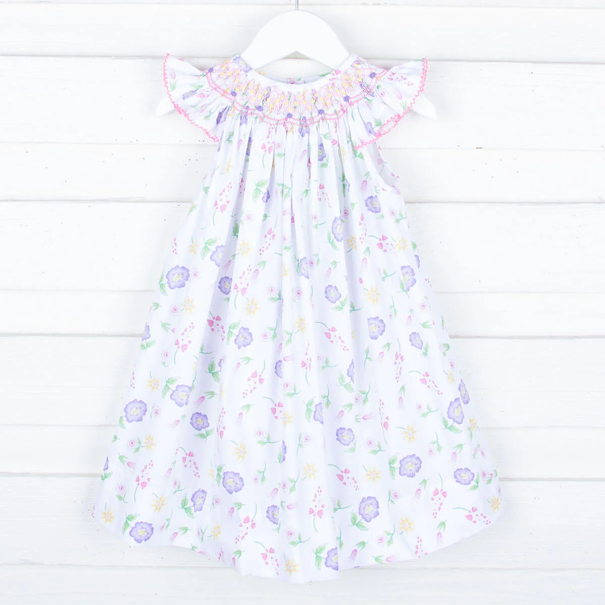 Geometric Smocked Flower Garden Dress - Image 2