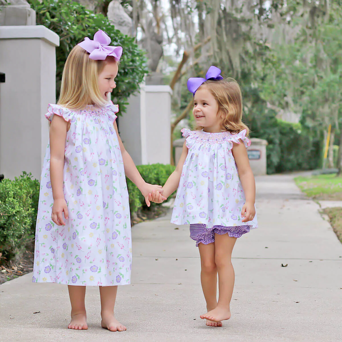 Geometric Smocked Flower Garden Dress - Image 4